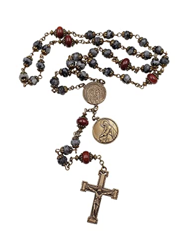 Bronze Labradorite Chaplet - Holy Face of Jesus Agony in the Garden of Gethsemane Rosary | Catholic Prayer Beads for Meditation & Devotion