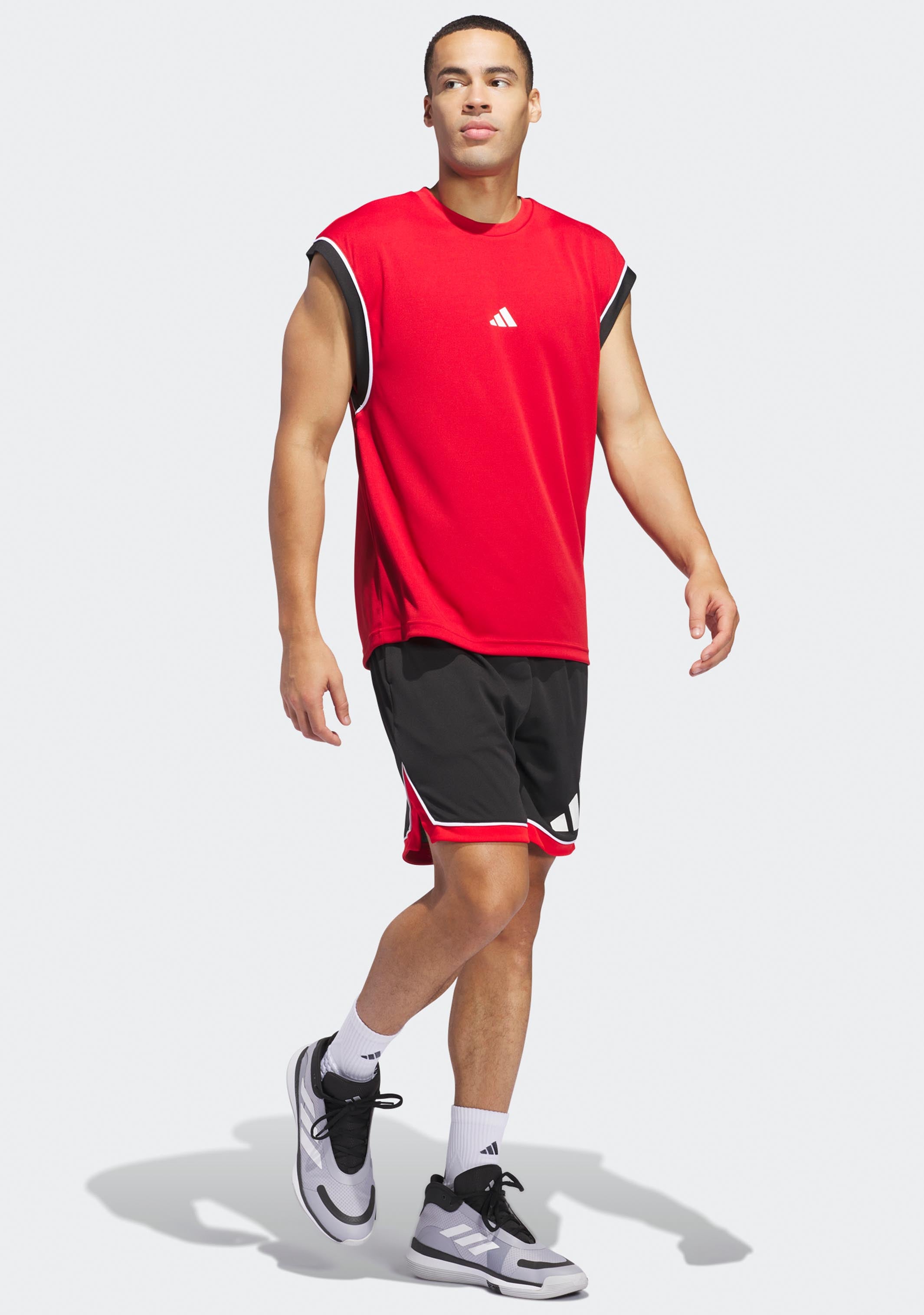 Adidas Men's Basketball Shorts - Breathable Quick-Dry Sports Shorts with Badge of Sport Logo | Perfect for Training, Gym Workouts & Casual Wear