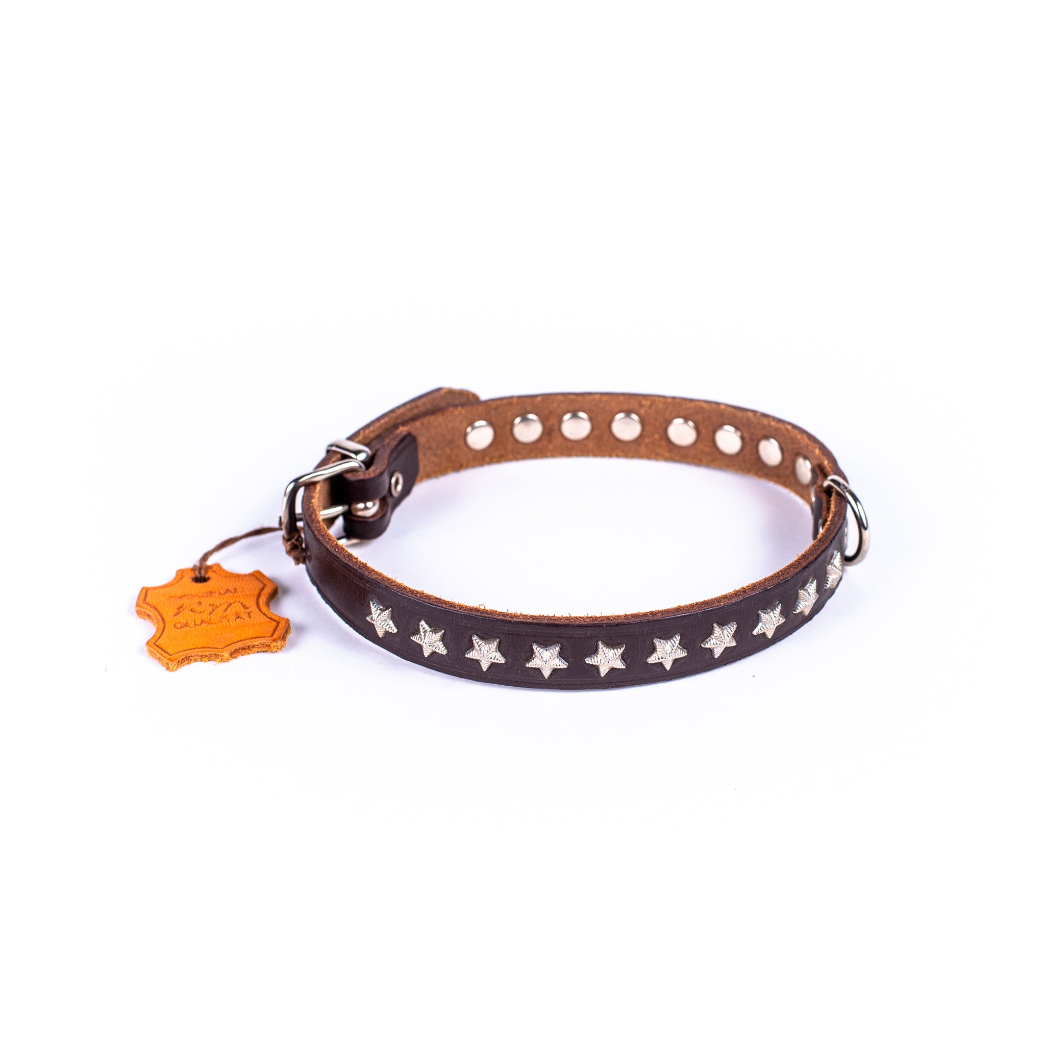Premium German Star Studded Leather Dog Collar - Single Lined Durable Pet Accessory for Small & Medium Dogs - Perfect for Training, Walks & Fashionable Outfits
