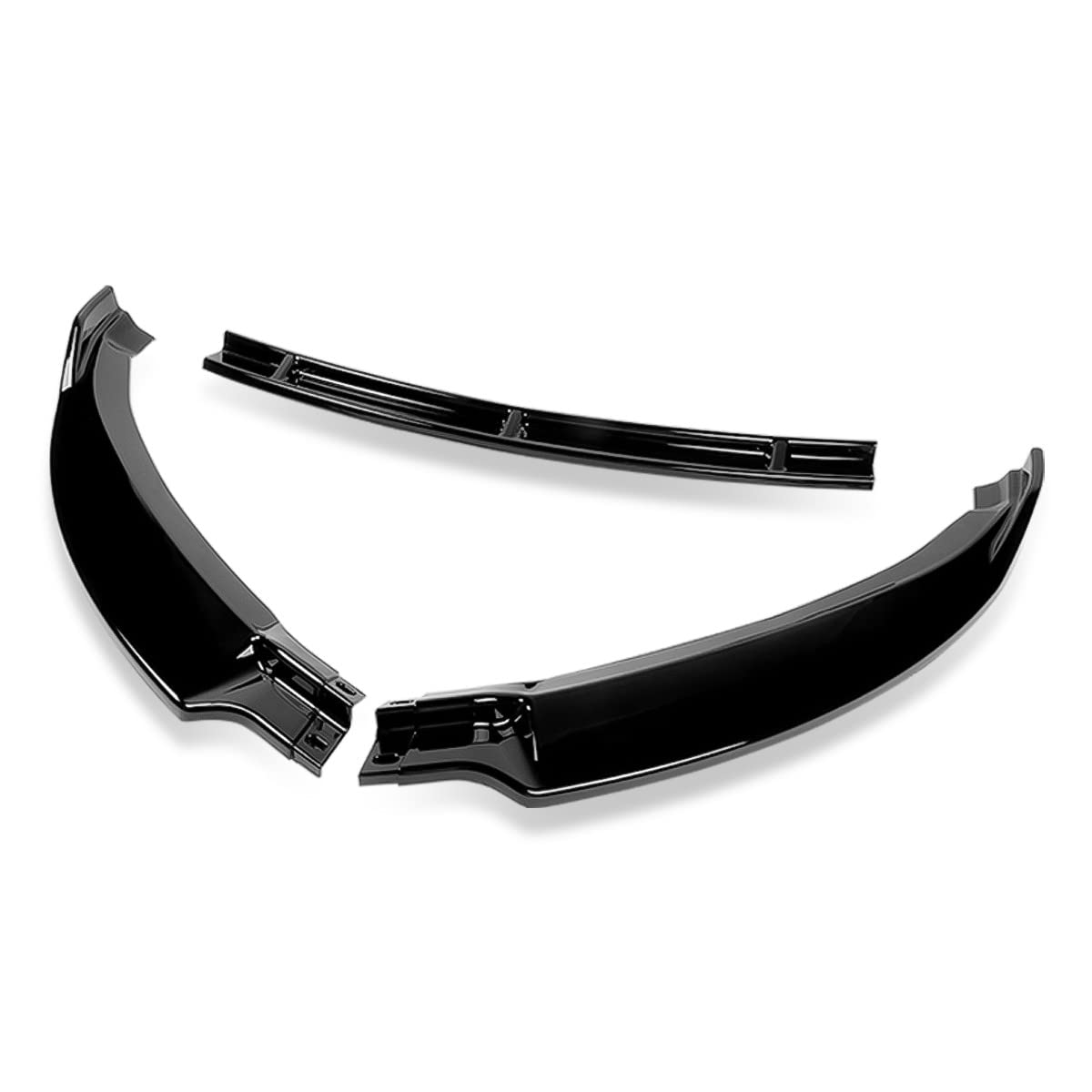 DNA MOTORING STP-Style Front Bumper Lip for 2012-2016 Tesla Model S | Gloss Black PU Material | 2-PU-408-PBK | Enhances Aerodynamics & Sporty Look | Perfect for Car Enthusiasts & Performance Upgrades
