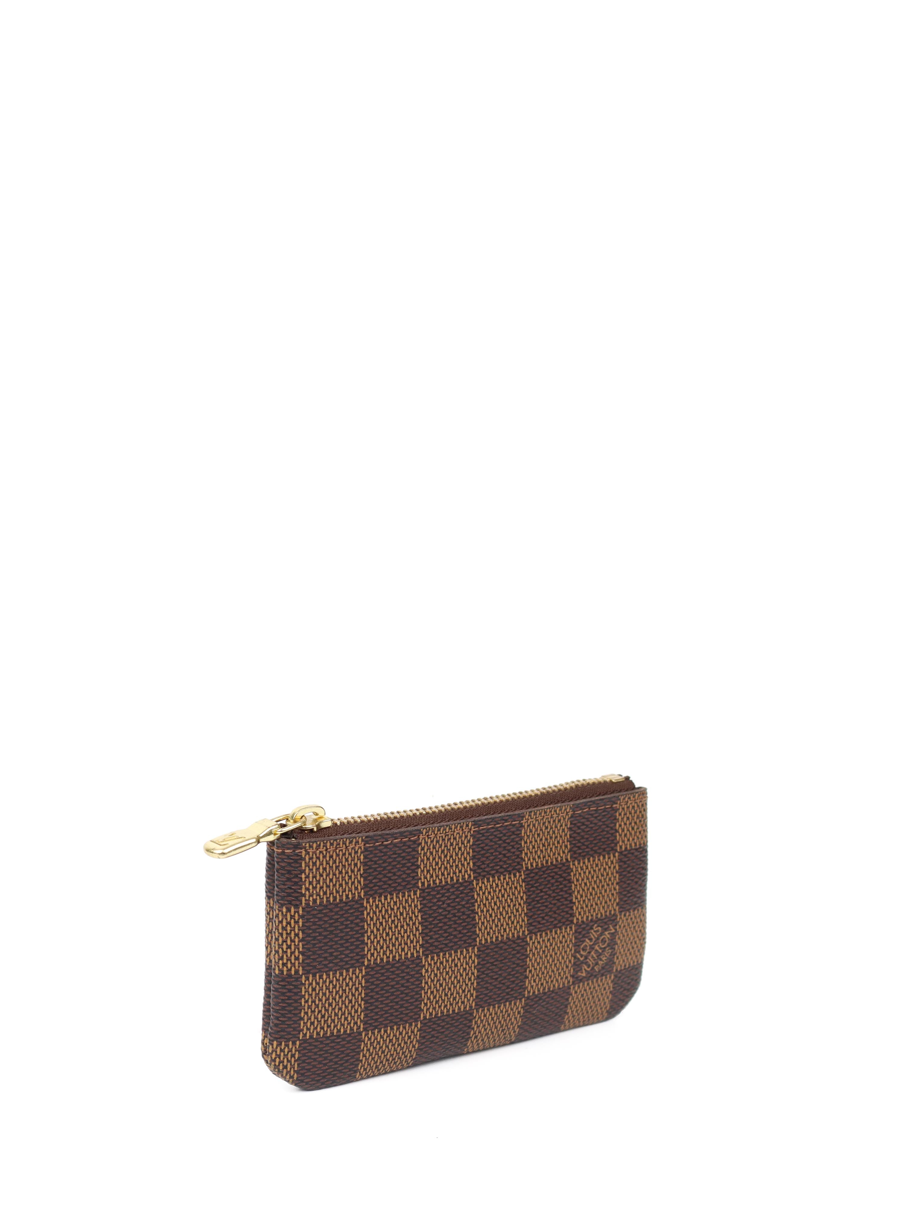 Louis Vuitton Damier Ebene Key Pouch - Genuine Leather Key Holder Wallet for Women & Men | Perfect for Organizing Keys, Cards & Coins | Ideal for Travel, Work & Everyday Use