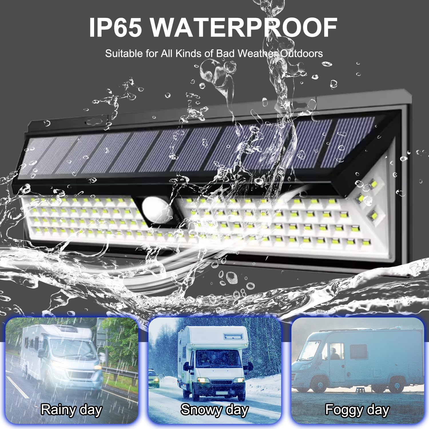 **118 LED Solar RV Porch Light with Motion Sensor & Remote Control - Waterproof Outdoor Lighting for Motorhomes, Travel Trailers, Campers, Food Trucks - Perfect for Nighttime Safety & Convenience**
