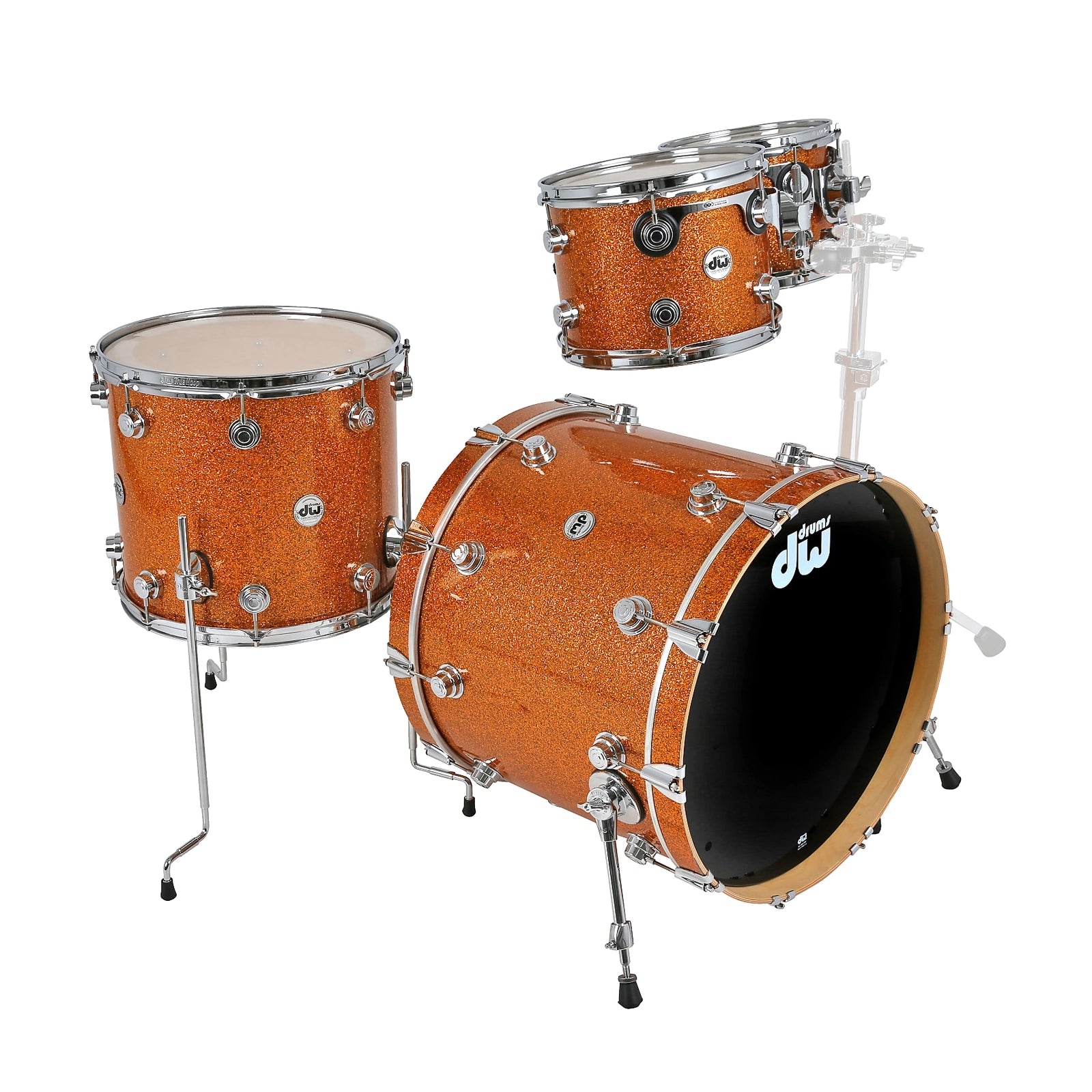 DW Collector's Maple 333 Drum Set - Burnt Orange Glass Finish | Professional Drum Kit for Live Performances & Studio Recording