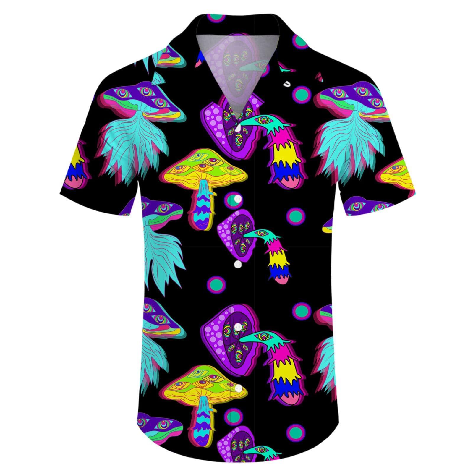 **Men's Hawaiian Print 2-Piece Tracksuit Set - Short Sleeve Button Down Shirt & Matching Shorts with Free Bucket Hat | Beach Vacation, Summer Outfits, Casual Wear**