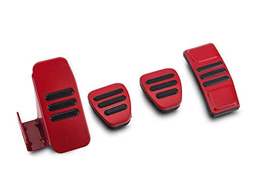GT500 Style Red Pedal Covers for 05-14 Mustang Manual Transmission - Enhance Driving Experience on Track & Street