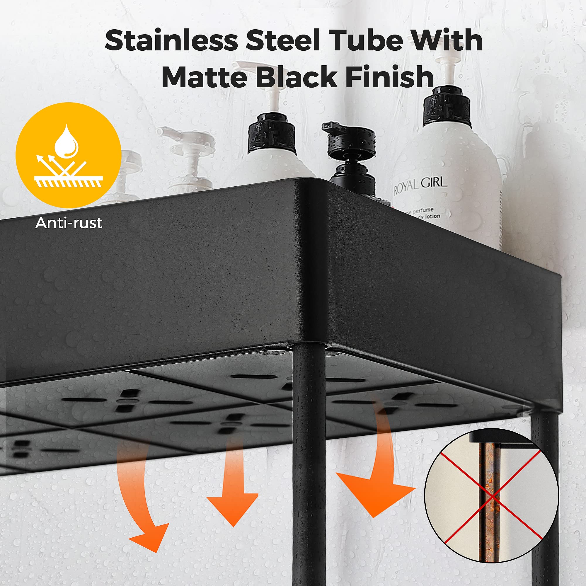 Ravinte 2-Pack Pull-Out Under Sink Organizer - 2-Tier Sliding Cabinet Storage for Bathroom & Kitchen - Includes Hooks & Hanging Cup - Matte Black - Perfect for Small Space Organization Under Sink