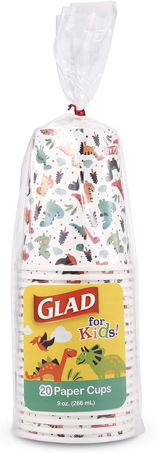 Dinosaur Paper Cups for Kids - 20 Count (6 Pack) | 9 oz Heavy Duty Disposable Cups with Fun Dinosaur Design | Perfect for Birthday Parties, School Events & Everyday Use