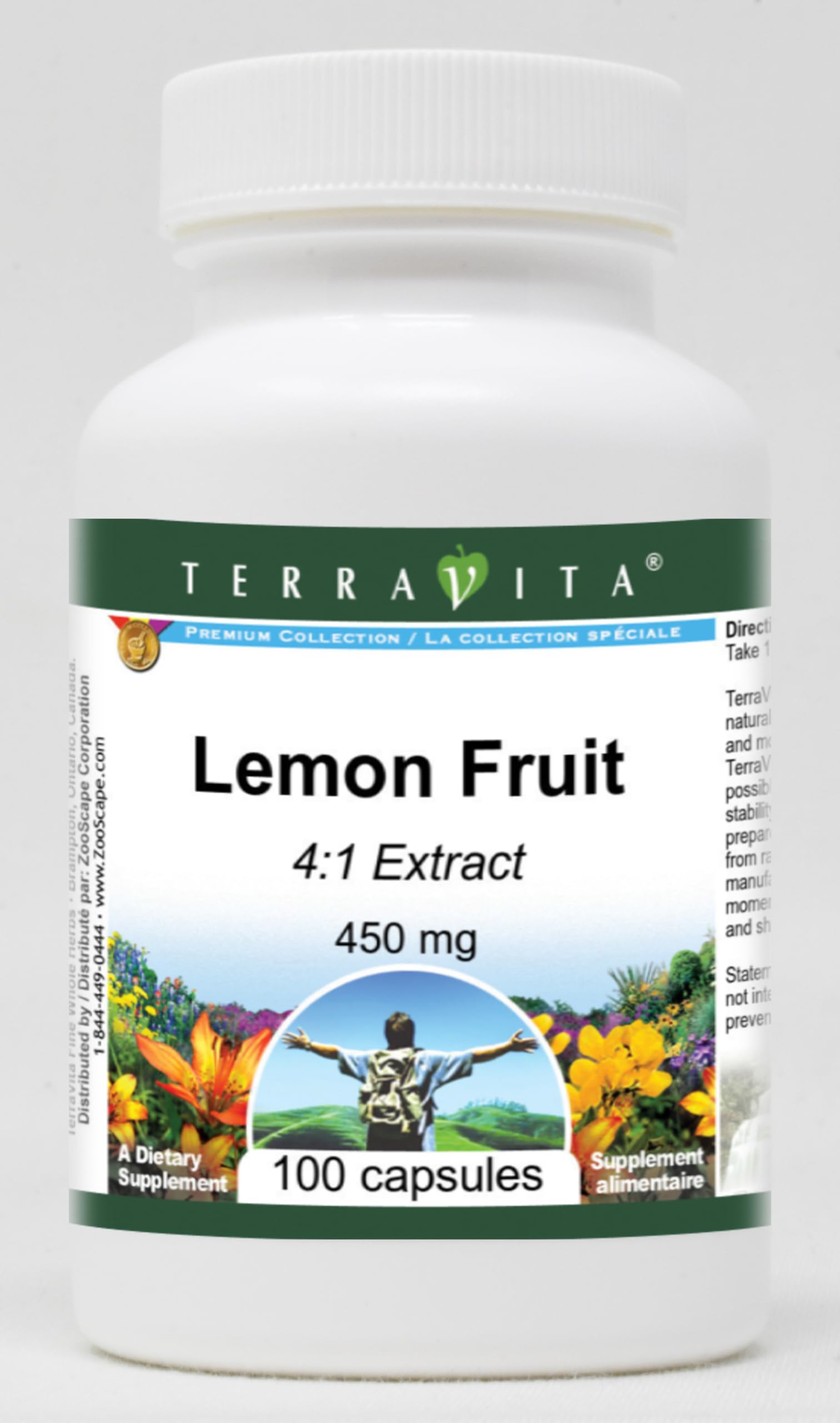 Lemon Fruit Extract 4:1 - 450mg (100 Capsules, ZIN: 520667) - 2 Pack | Natural Antioxidant Supplement for Immune Support & Detox | Perfect for Daily Wellness Routine & Travel