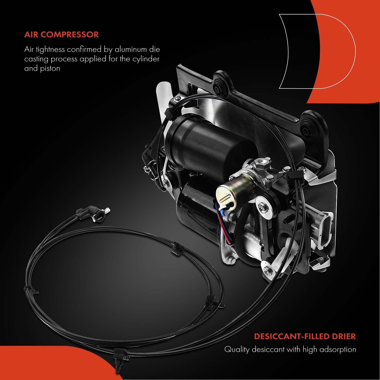 Premium Air Suspension Compressor Replacement for Cadillac SRX 2004-2009 & STS 2005-2010 - Includes Mounting Bracket - Compatible with Part #15228009, 88957190 - Perfect for Smooth Ride & Suspension Repair