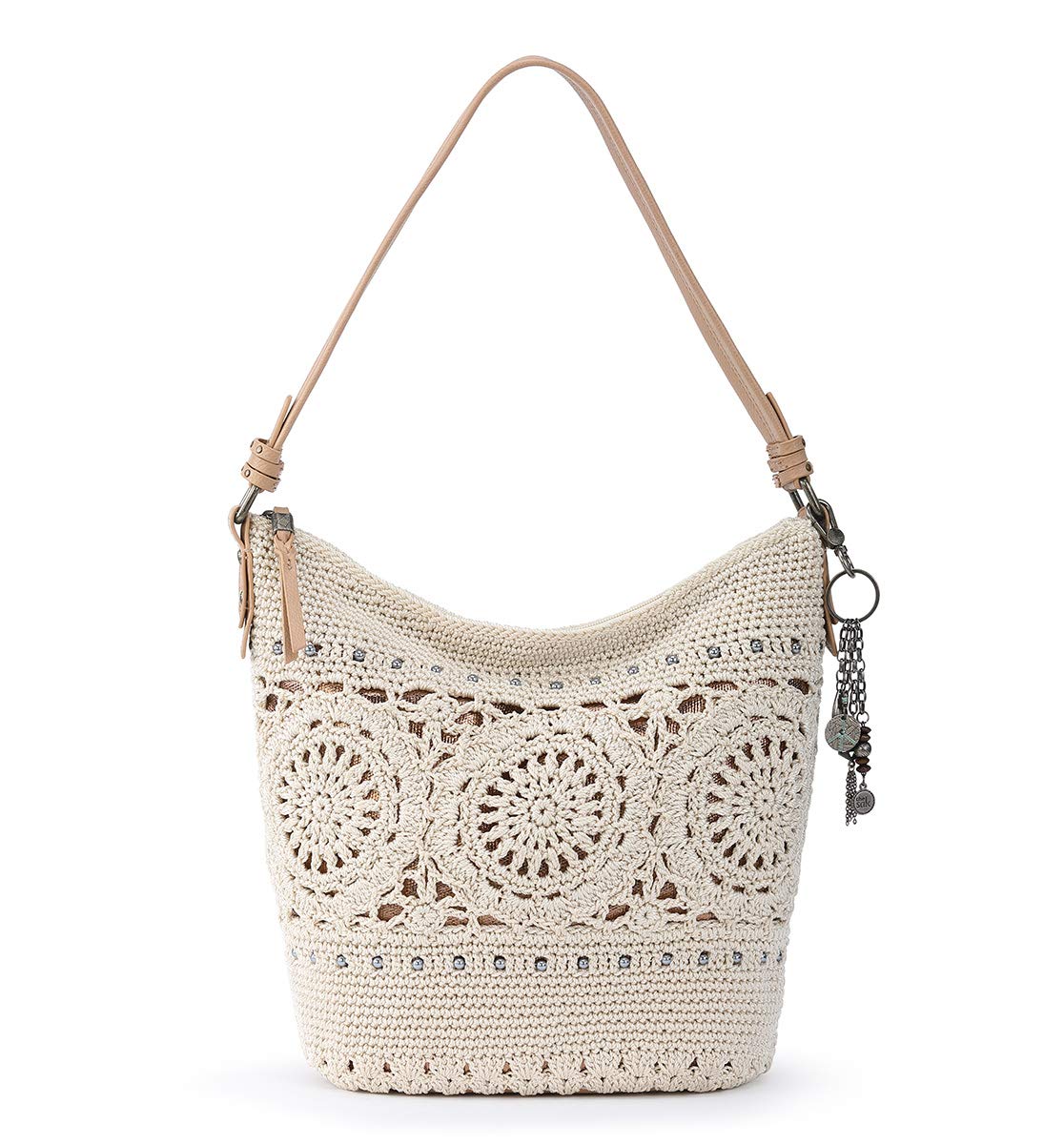 The Sak Unisex-Adults The Sequoia Crochet Hobo Handbag - Stylish & Comfortable Crossbody Purse for Women & Men, Perfect for Travel, Work & Everyday Use