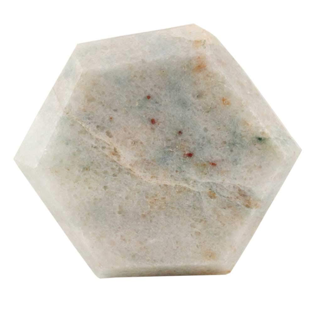 6-Piece Hexagon Green Quartz Cabinet Knobs - Luxury Decorative Stone Drawer Pulls for Dresser, Wardrobe & Door Handles - Elegant Home Decor Upgrade for Bedroom & Living Room
