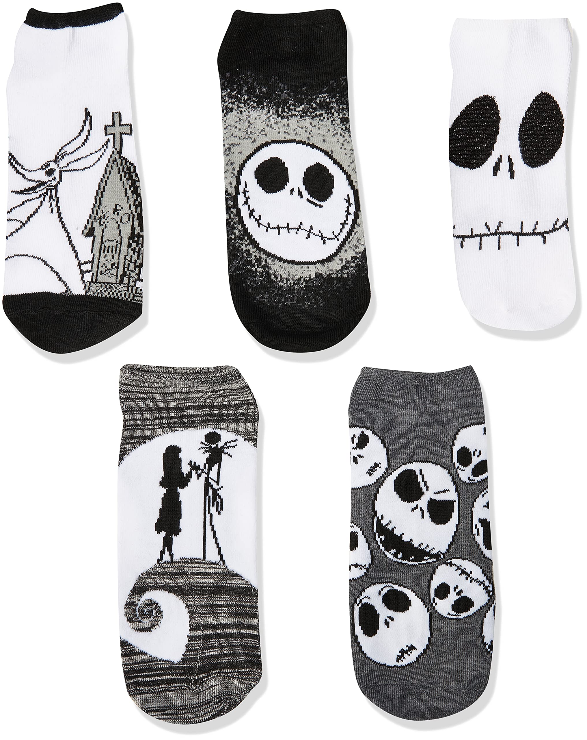 Disney Women's Casual Socks 5-Pack - Soft & Comfortable Everyday Socks for Women - Perfect for Home, Work, and Disney Theme Park Visits