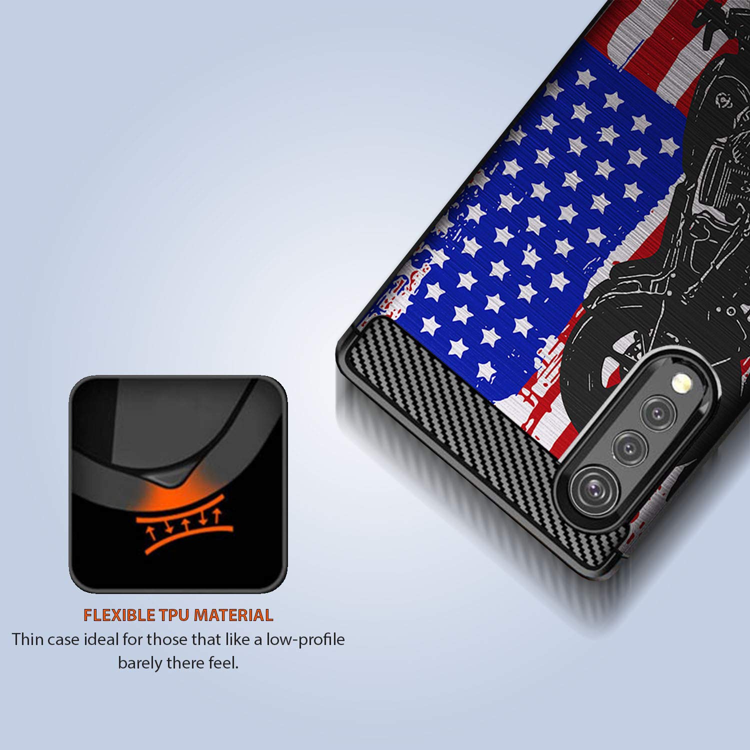 Shockproof TPU Case for LG Velvet & LG Velvet 5G - Slim Black Flexible Protective Phone Cover with Motorcycle Flag Design | Perfect for Outdoor Activities, Travel & Daily Use
