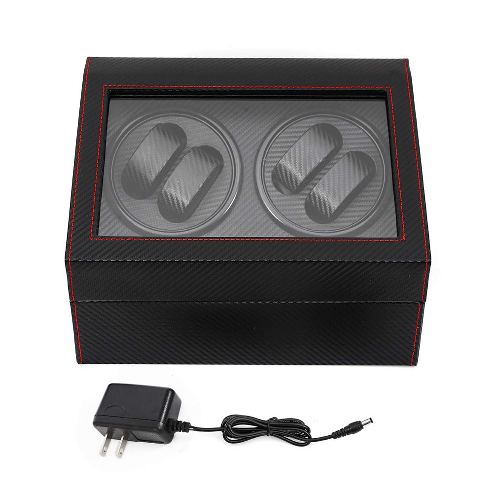 4+6 Automatic Rotating Leather Watch Winder Storage Case - Black Watch Box for Display & Collection | Perfect for Watch Enthusiasts & Luxury Storage