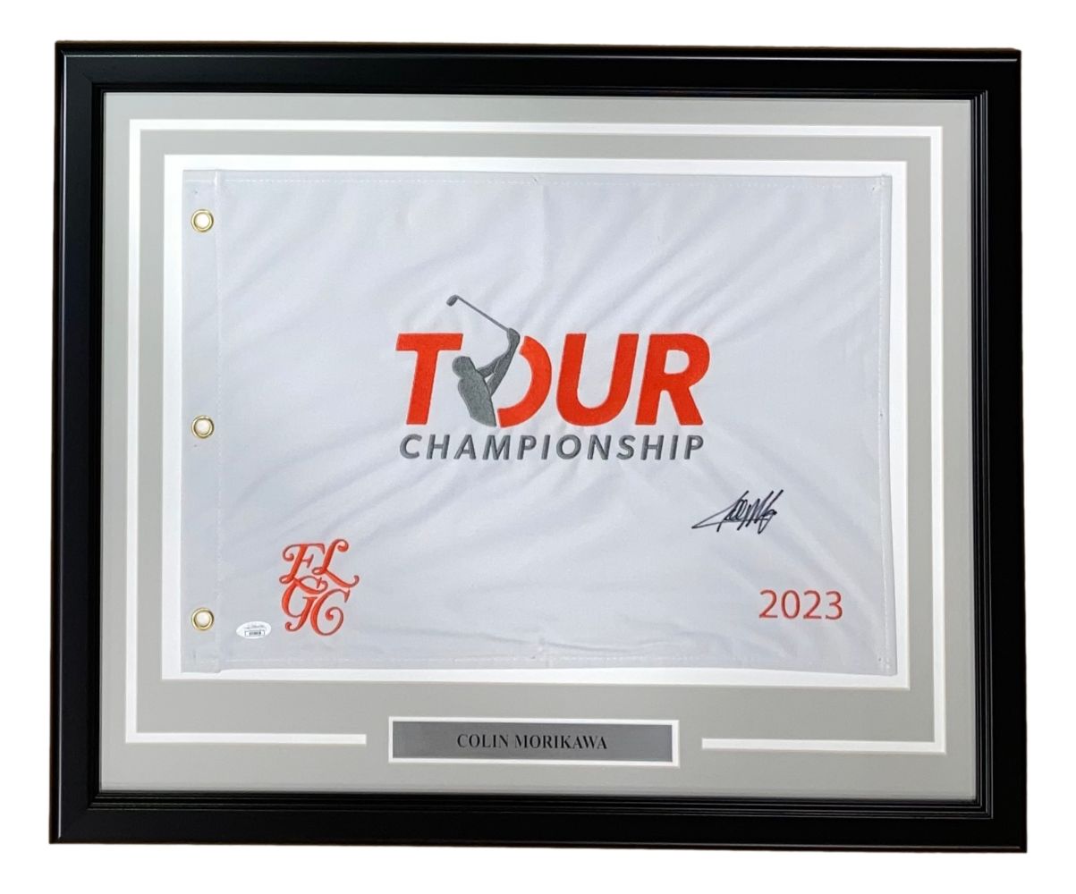 Authentic Collin Morikawa Signed 2023 PGA Tour Championship Golf Flag - JSA Certified Memorabilia - Perfect for Golf Fans, Man Cave Decor & Sports Collectors
