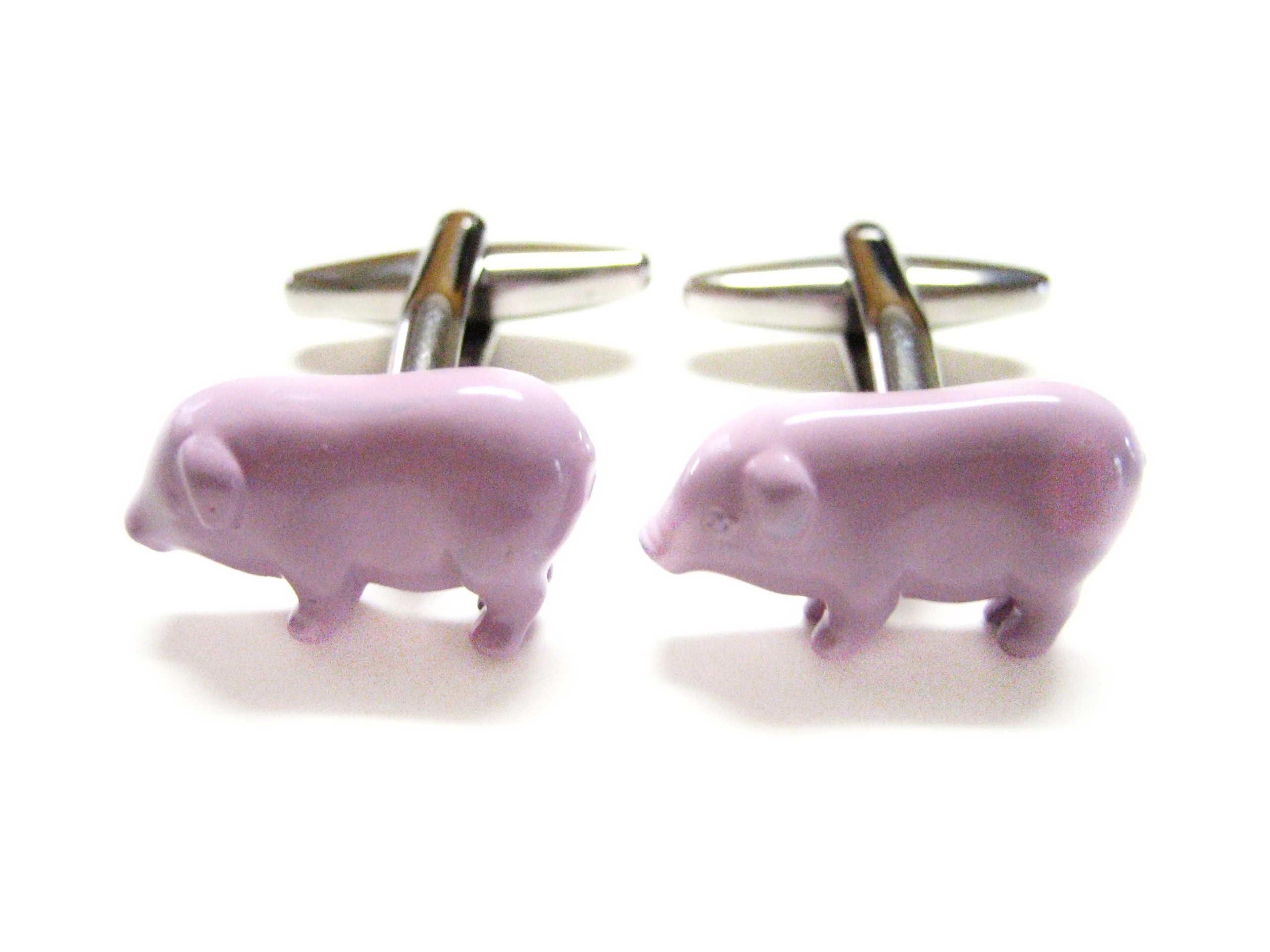 Stylish Pink Pig Cufflinks for Men - Unique Animal Shaped Dress Shirt Accessories - Perfect for Weddings, Business Meetings & Formal Occasions