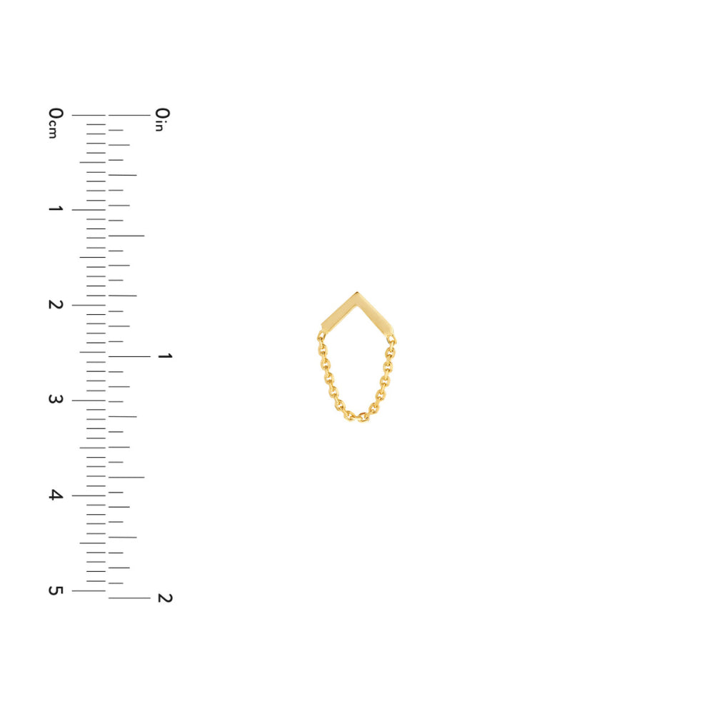 14K Gold Bar Chain Drop Earrings for Women - Dainty Minimalist Elegant Jewelry - Perfect for Parties, Weddings & Everyday Wear