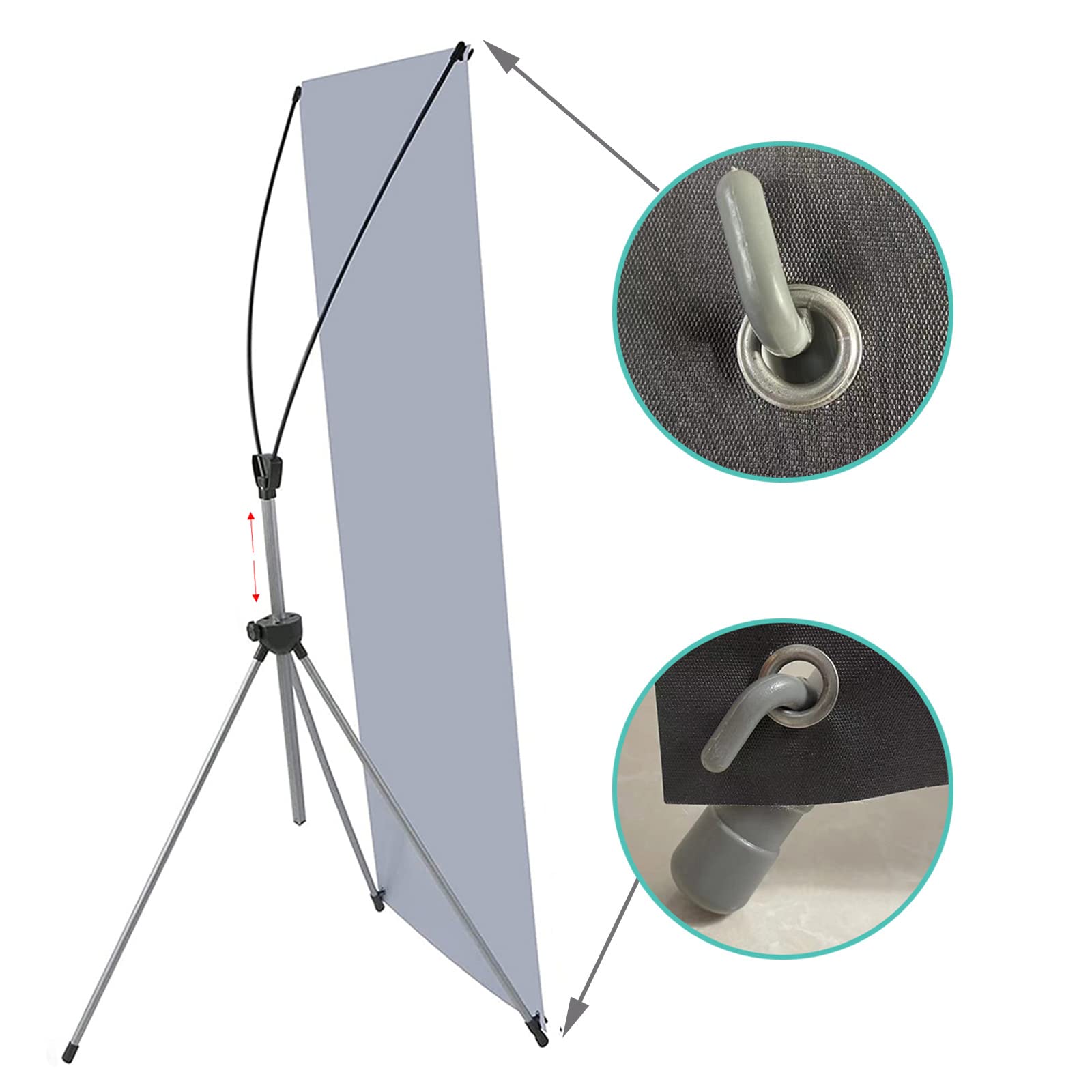2.5'x6.5' Adjustable X Banner Stand (2 Pack) - Portable Trade Show Display with Carrying Bag - Ideal for Business Events, Retail Stores & Conventions