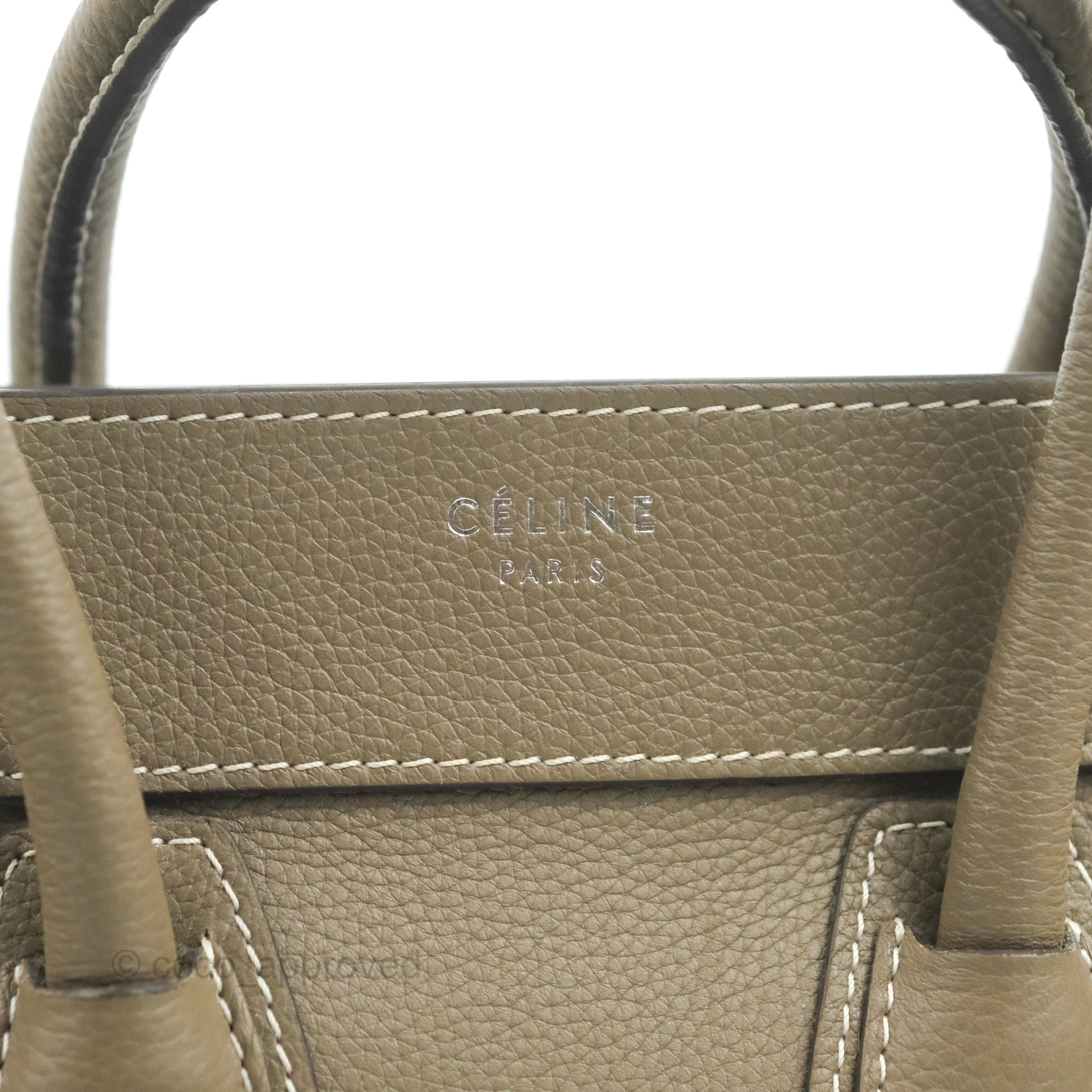 Celine Micro Luggage Handbag in Souris Grained Calfskin Leather - Stylish Crossbody Bag for Women, Perfect for Work, Travel & Everyday Use