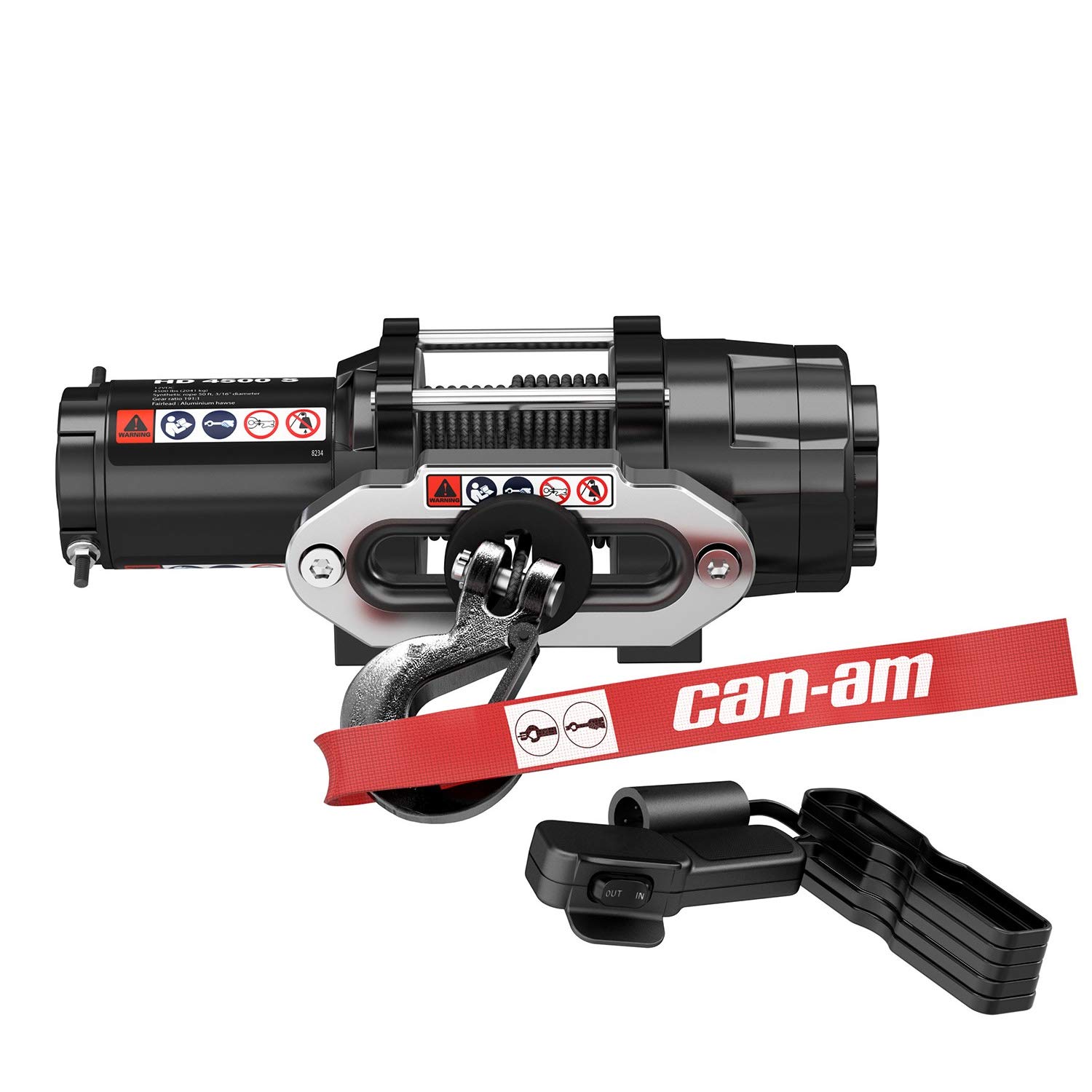 Can-Am OEM HD4500 Winch with Synthetic Cable - 715006417 - Perfect for Off-Roading, ATV & UTV Recovery