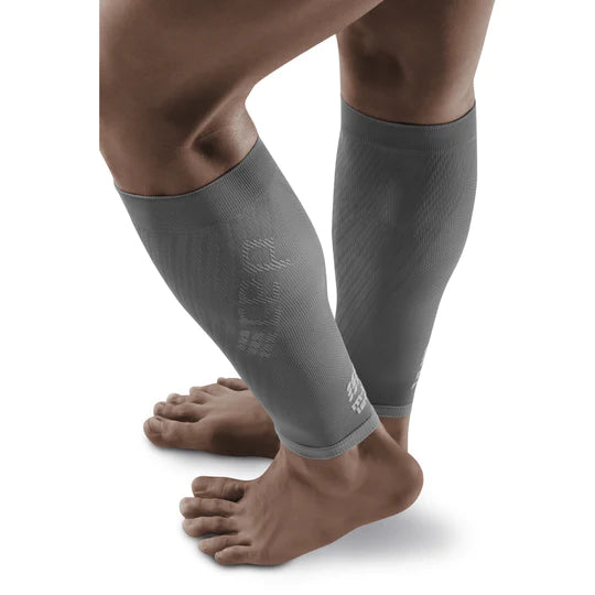 Men's Ultralight Compression Calf Sleeves - Grey & Light Grey - Running, Hiking & Sports Recovery Support