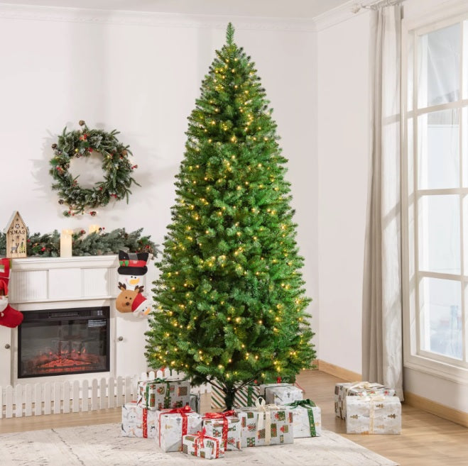 7.5' Slim Devon Fir Pre-Lit Artificial Christmas Tree - Perfect for Small Spaces, Apartments & Cozy Holiday Decor