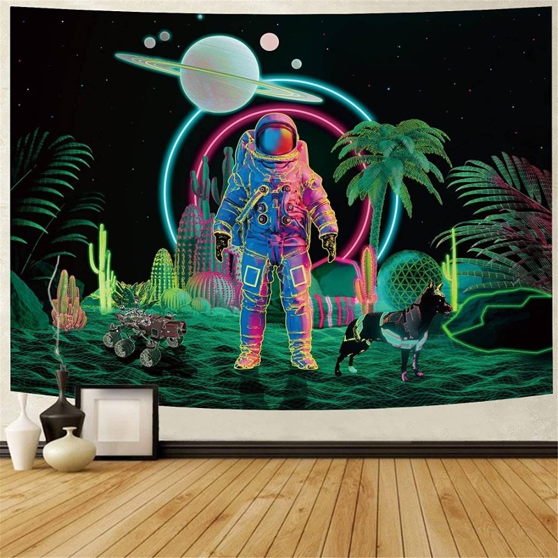 Space Traveller Official Glow Tapestry UV Art Decor - Stunning Blacklight Wall Hanging for Bedroom, Dorm & Party Decorations