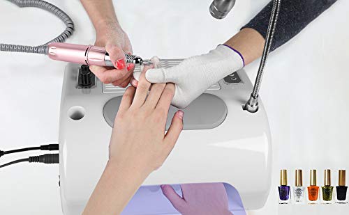 Professional Nail Dust Collector Vacuum System - 40W Dust Suction, 30000RPM Nail Drill with Bits & Sanding Bands, 48W/96W UV LED Nail Lamp, 6W Table Light & Hand Cushion - Perfect for Salon, Home Nail Art & Manicure/Pedicure Services