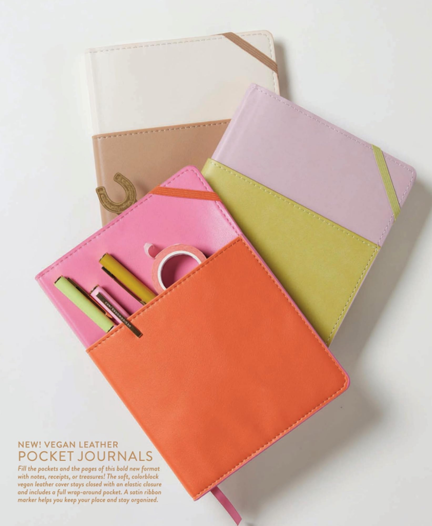 Vegan Leather Journal with Wrap-Around Pocket - 192 Lined Pages, 6