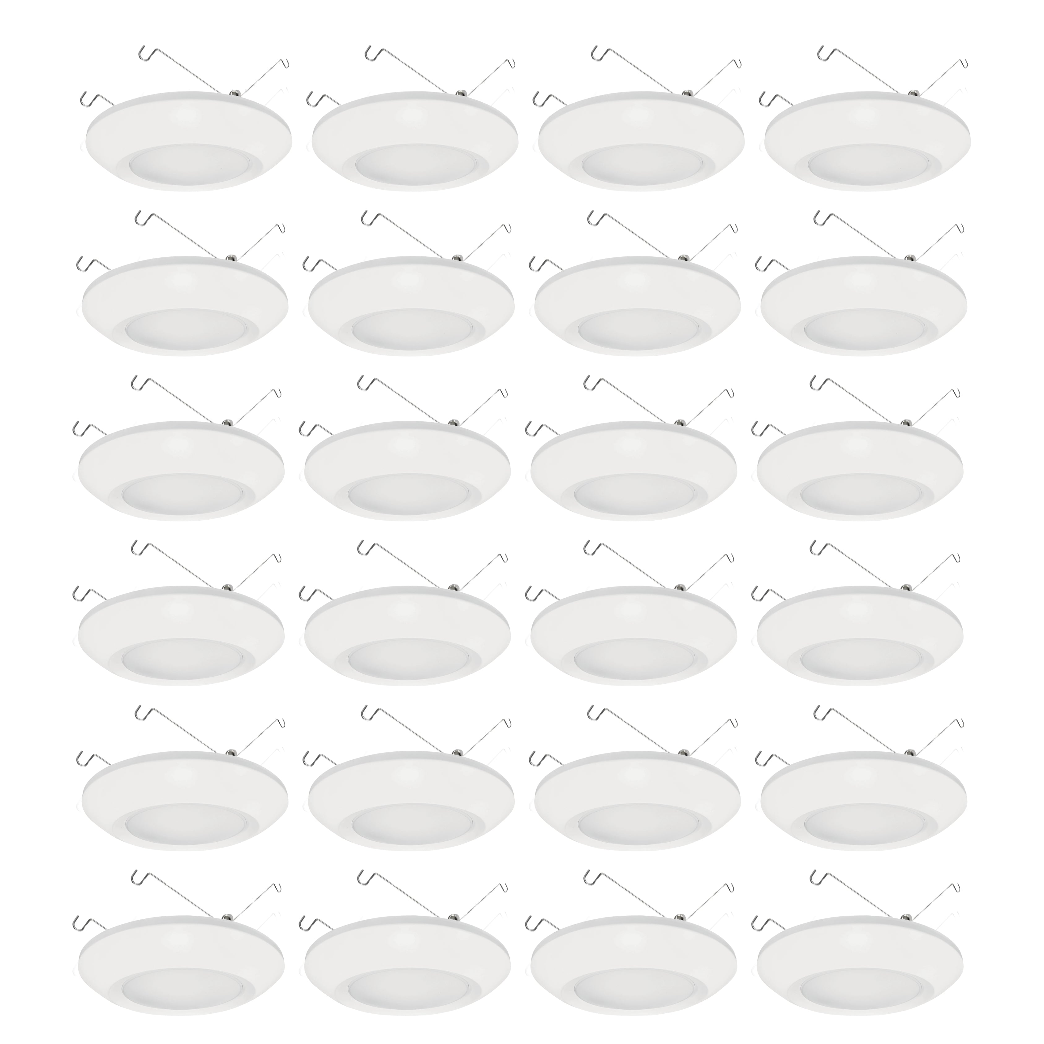 6 Inch LED Disk Light 15W 1100LM 24 Pack - Selectable 5 CCTs (2700K-6500K) with Triac Dimming, ETL & ES Certified - Perfect for Recessed Lighting in Homes, Offices, and Commercial Spaces