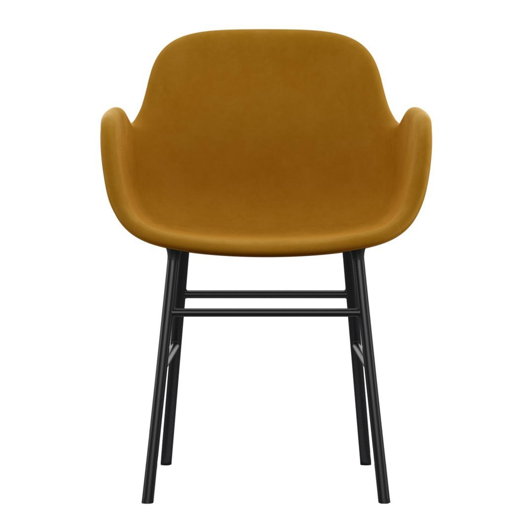 Modern Form Armchair with Sturdy Metal Legs & Soft Upholstery - Perfect for Living Room, Office, or Reading Nook