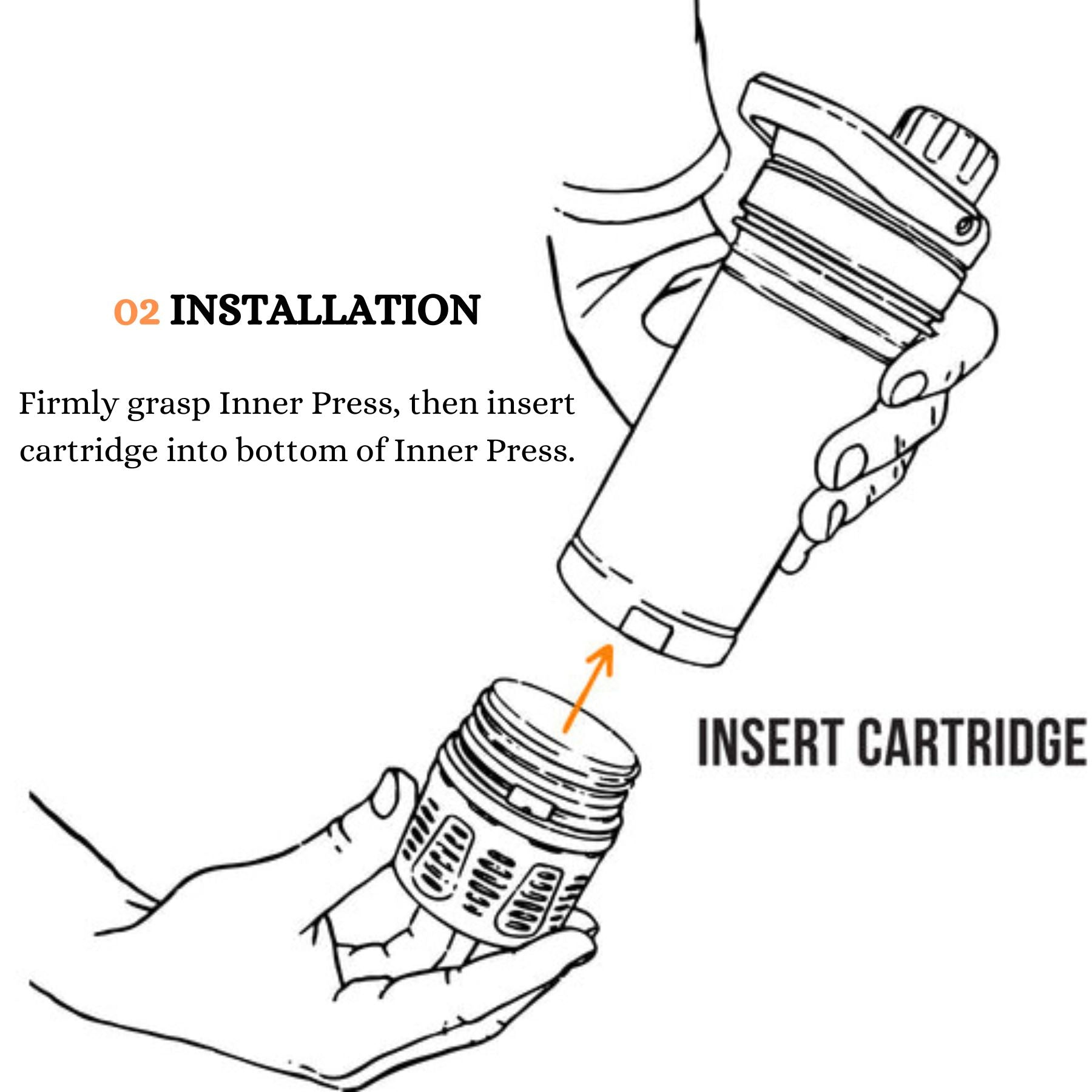 GRAYL UltraPress™ Replacement Water Purifier Cartridge - Portable Filter for Travel, Hiking, and Emergency Preparedness