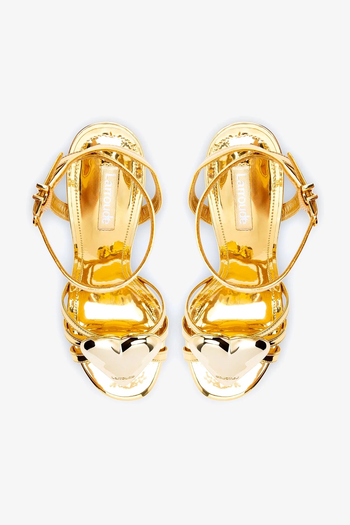 Amore Women's Gold Mirror Sandals - Elegant Gladiator Style for Summer, Beach, and Casual Outings