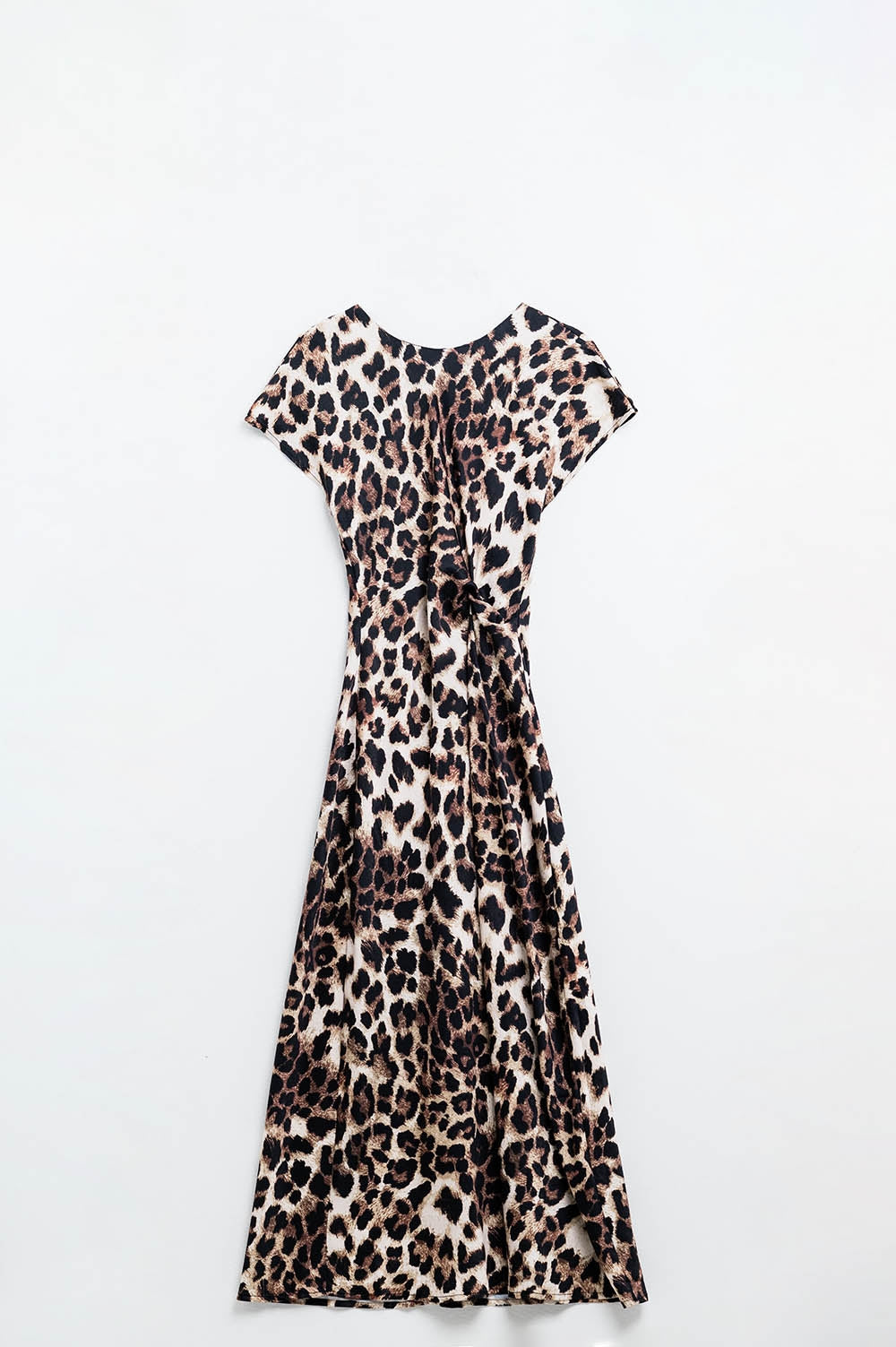 Leopard Print Long Robe with Waist Tie Detail - Elegant Loungewear for Women, Perfect for Spa Days, Relaxing at Home, and Beach Cover-Ups