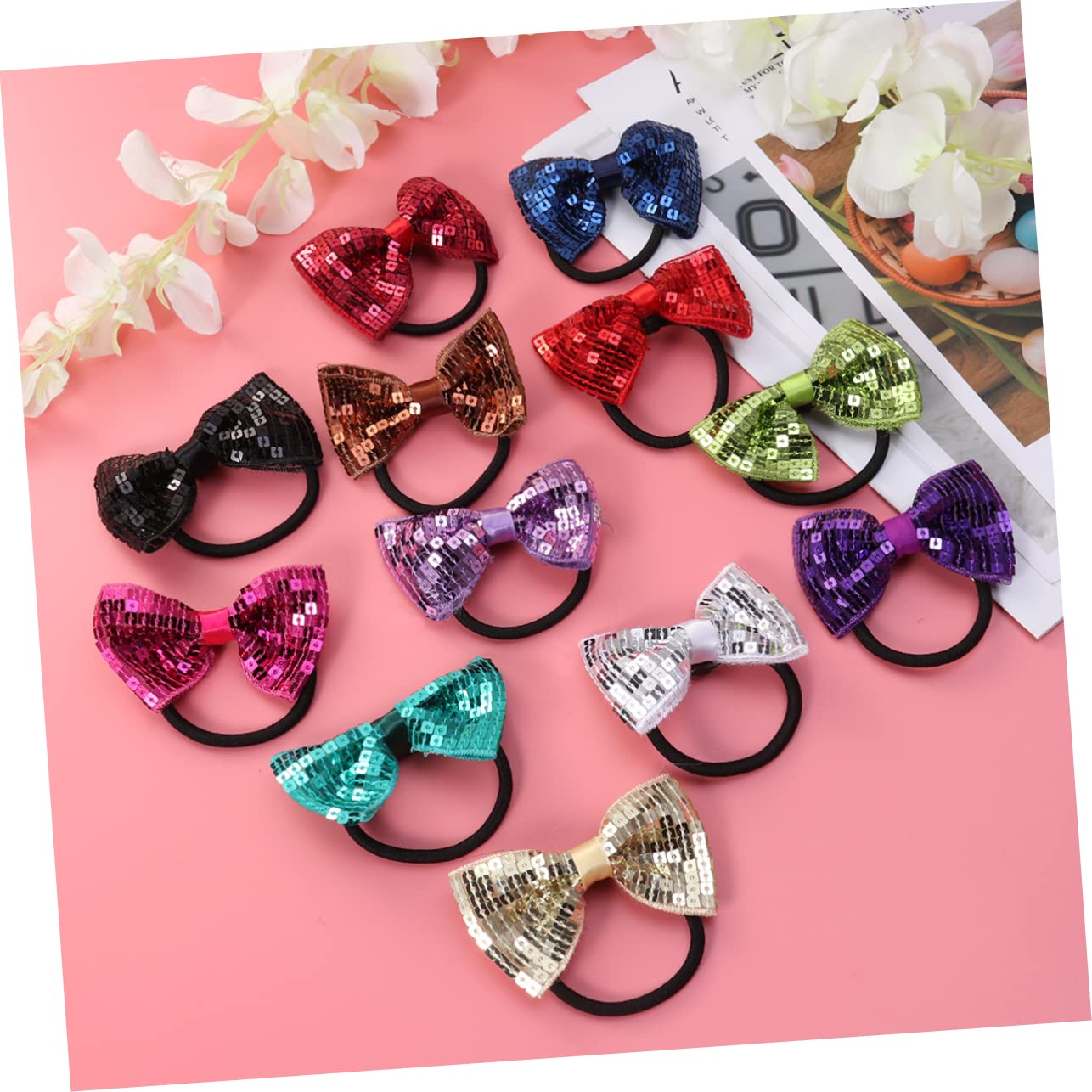 FOMIYES 12 Pack Stretch Hair Ties with Bow Knots - Soft Ponytail Holders for Girls & Women, Durable Hair Accessories for School, Sports, and Everyday Use