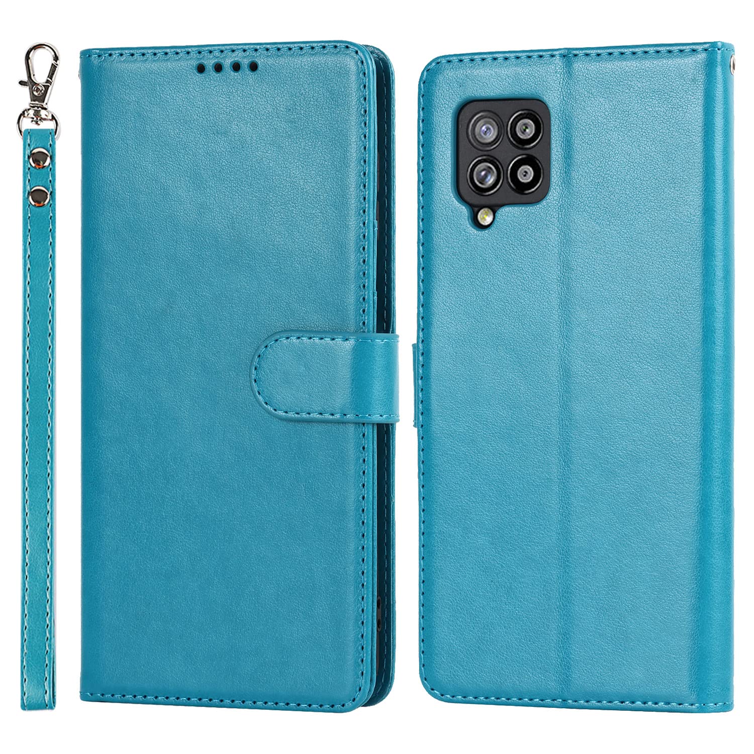 Havaya Samsung Galaxy A12 Wallet Phone Case with Card Holder - Flip Cover for Women - Blue | Perfect for Everyday Use, Commuting & Travel Protection