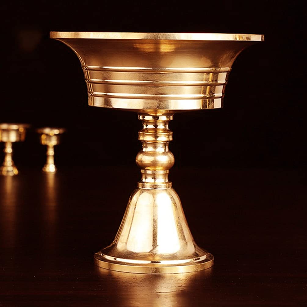 Pure Copper Butter Lamp Holder - Cabilock Retro Tea Light Candle Stand for Home Decor, Meditation & Spiritual Rituals