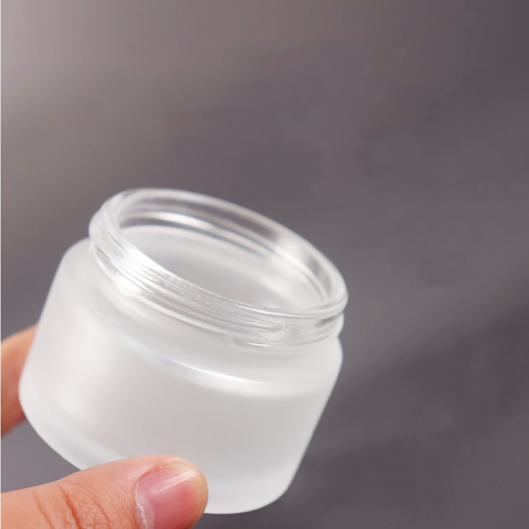 4 Pack 30ml Empty Frosted Glass Cosmetic Jars with Rose Lids - Refillable Face Cream Containers for Creams, Lotions, Lip Balm, Makeup & Skincare Samples | Perfect for Travel, Home Storage & DIY Beauty Products
