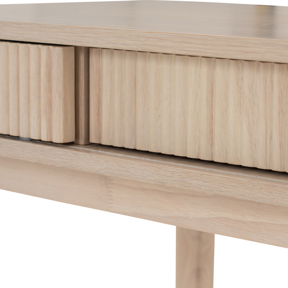 LUDLOW White Wash Oak Study Desk - Modern Home Office Desk for Working, Writing & Studying - Perfect for Small Spaces & Home Offices