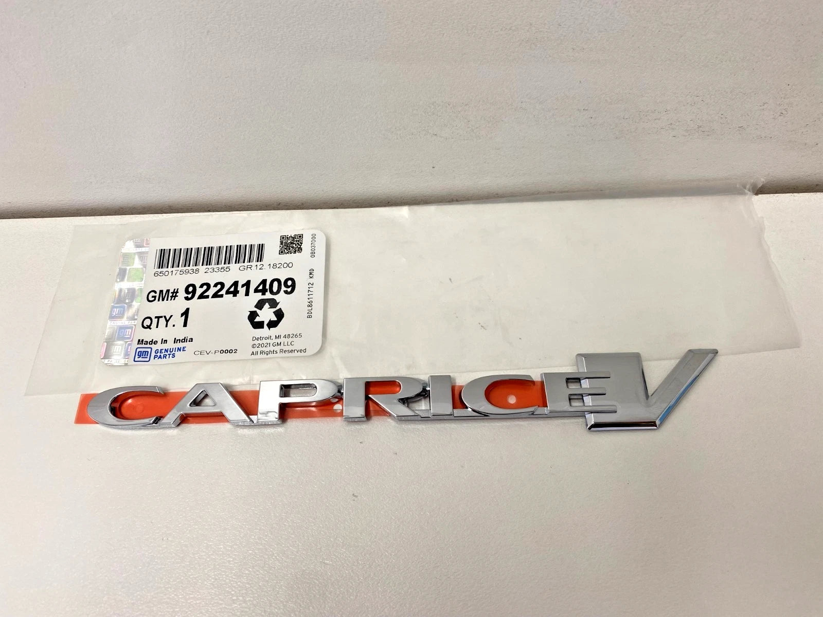 Genuine Holden WM S2 WN S1 CapriceV Boot Lid Emblem - Premium Trunk Badge for Holden Caprice Models - Perfect for Car Restoration & Customization Projects