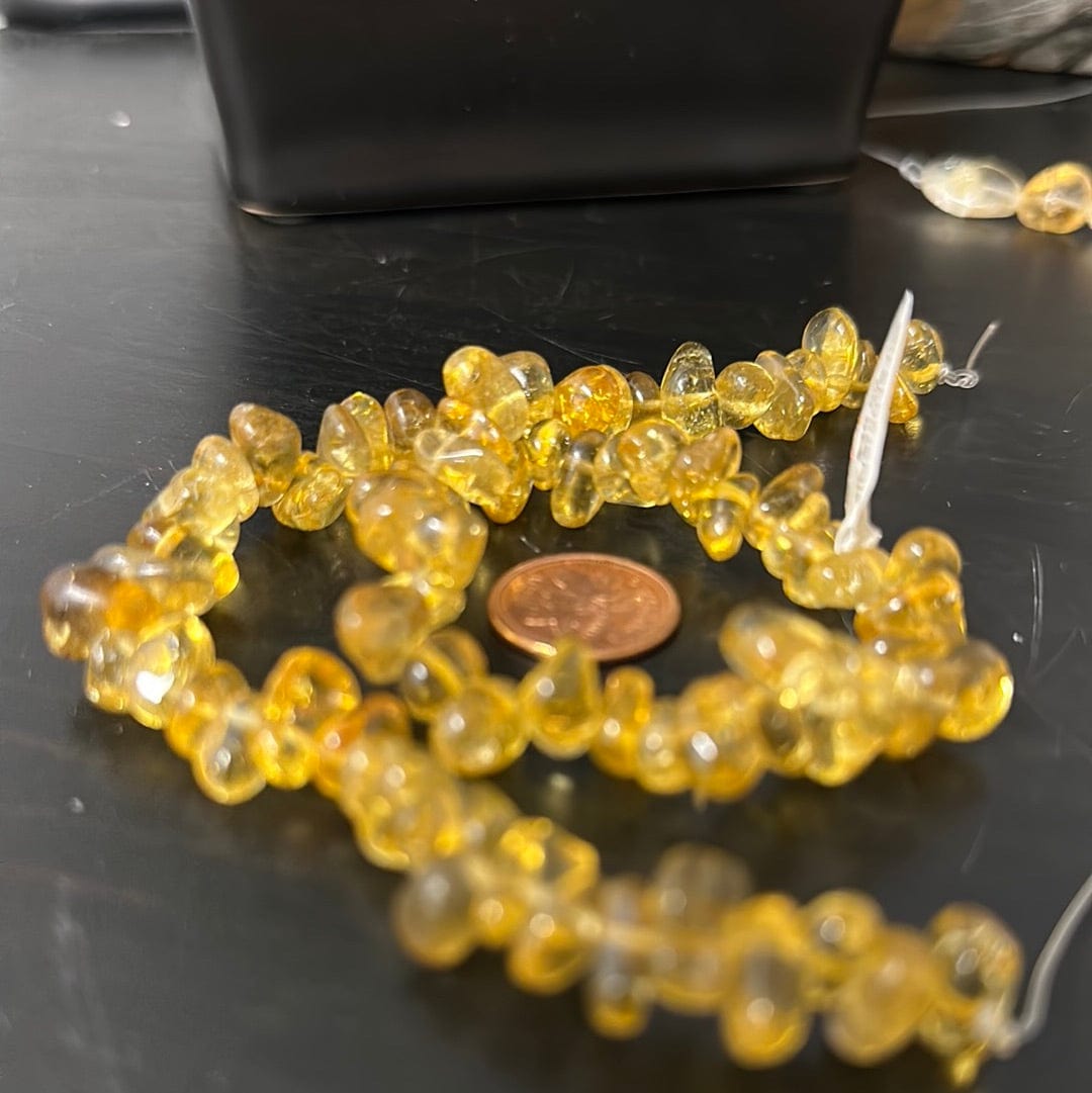 Natural Citrine Beaded Strand - 12 Inch Gemstone Beads for Jewelry Making, DIY Craft & Healing Crystal Bracelets - Perfect for Meditation, Gifts & Spiritual Energy Work