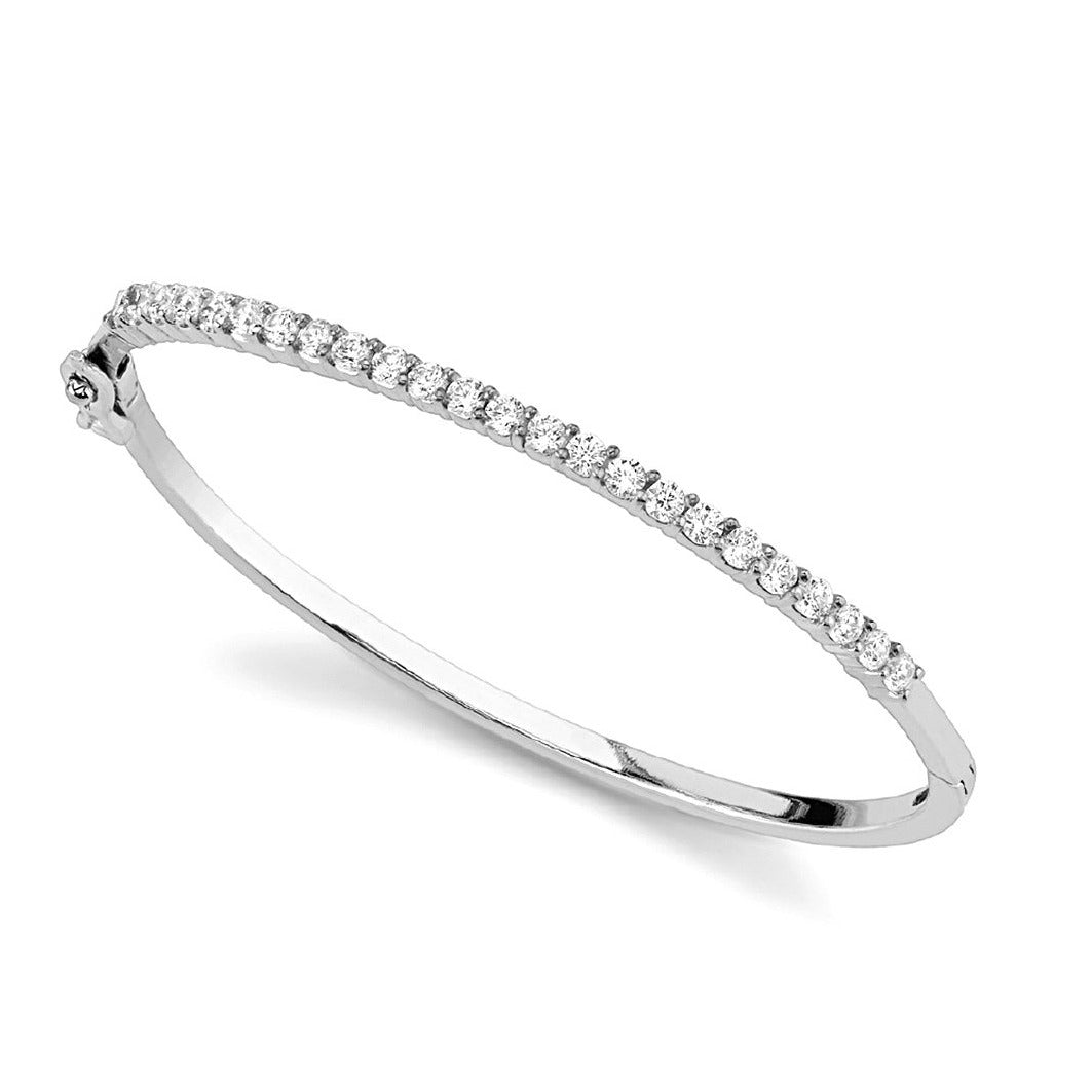1.50 Carat Round Diamond Classic Bangle Bracelet for Women | Elegant Wedding, Anniversary & Special Occasion Jewelry Gift