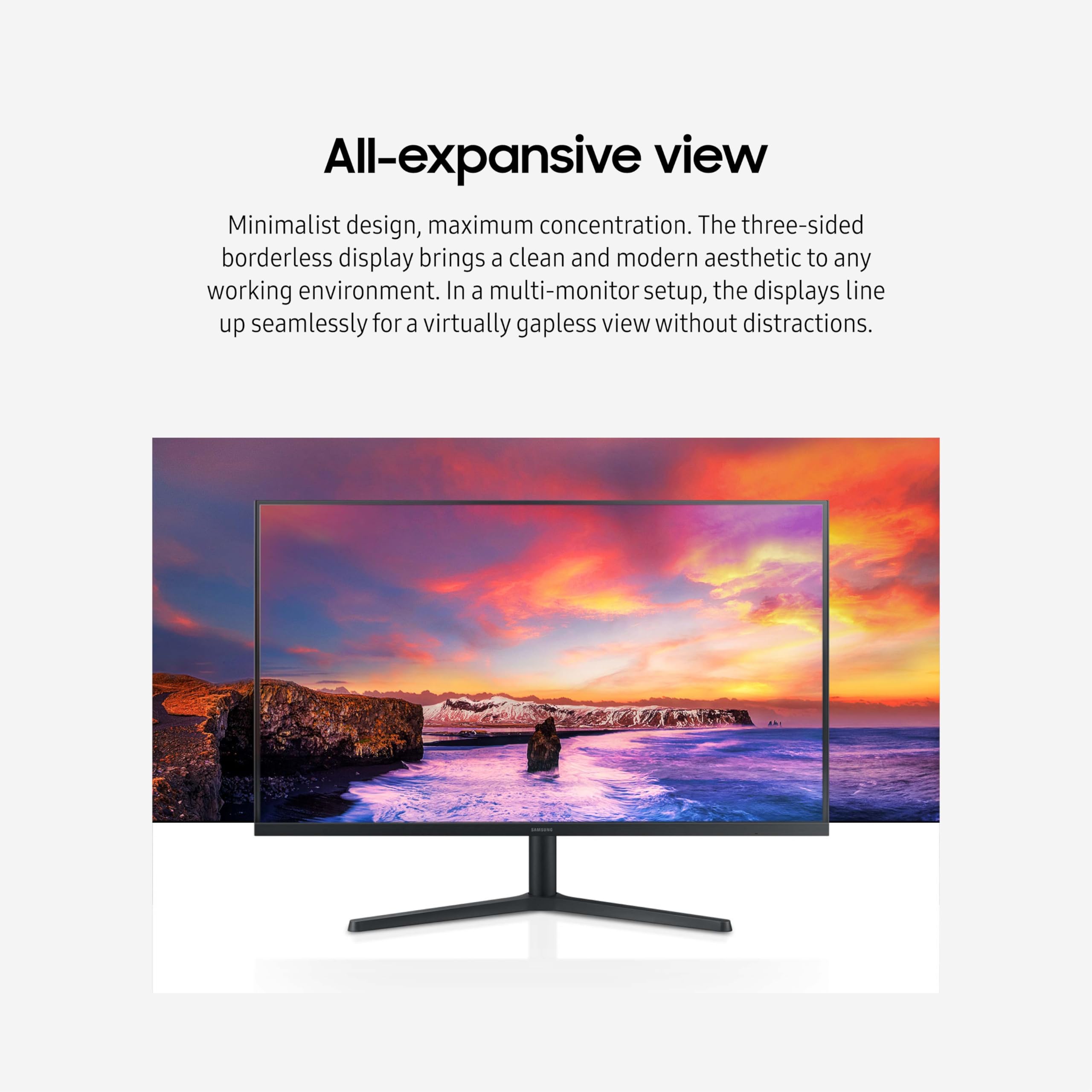 Samsung 32-Inch Flat Computer Monitor - 75Hz, Borderless Display, AMD FreeSync, Game Mode, Eye Care, HDMI & DisplayPort (LS32B304NWNXGO, 2024) - Perfect for Gaming, Office Work & Home Entertainment