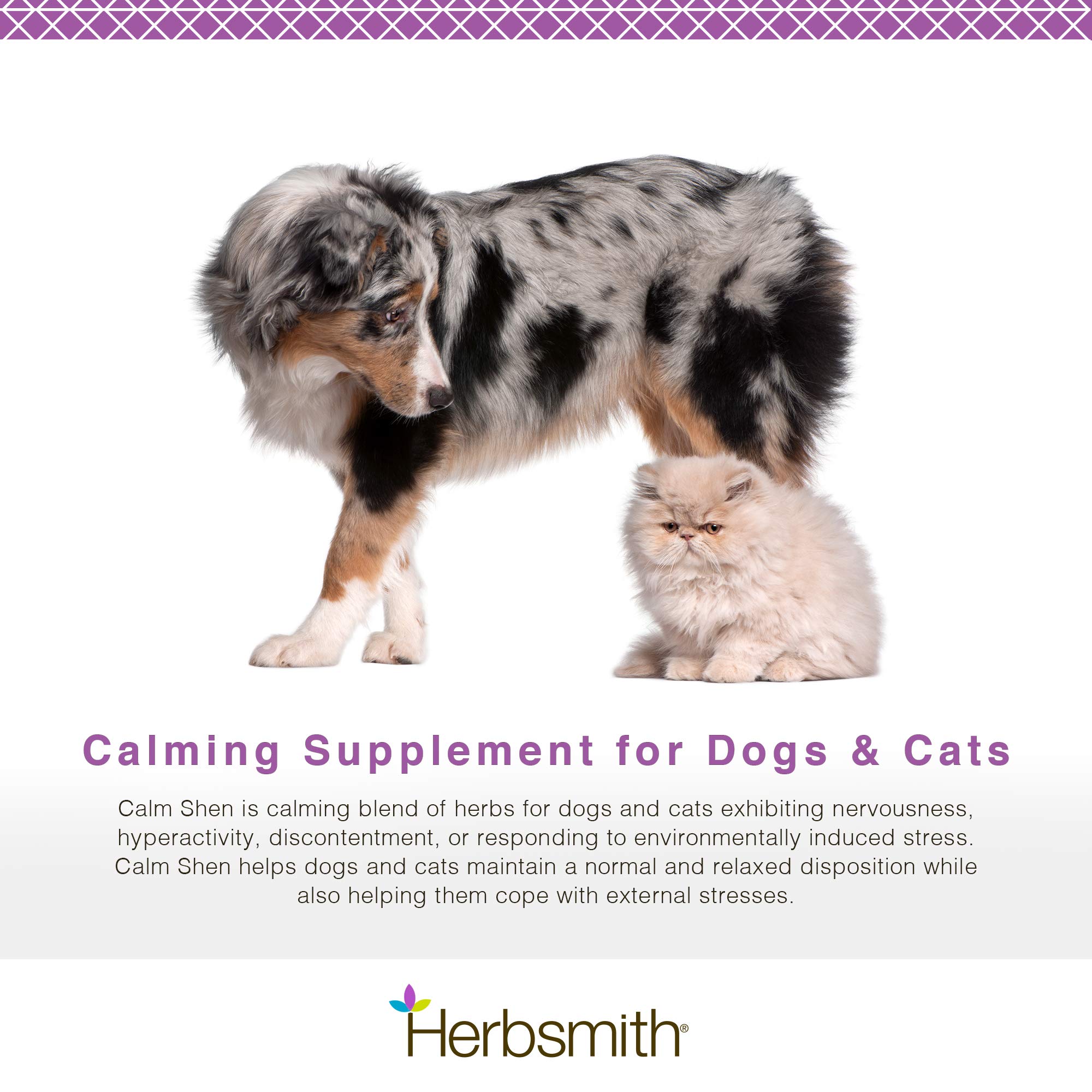 Herbsmith Calm Shen – Natural Herbal Anxiety Relief for Dogs & Cats – Calming Supplement with Chamomile & Valerian – 270 Tablets – Perfect for Travel, Vet Visits & Thunderstorm Stress