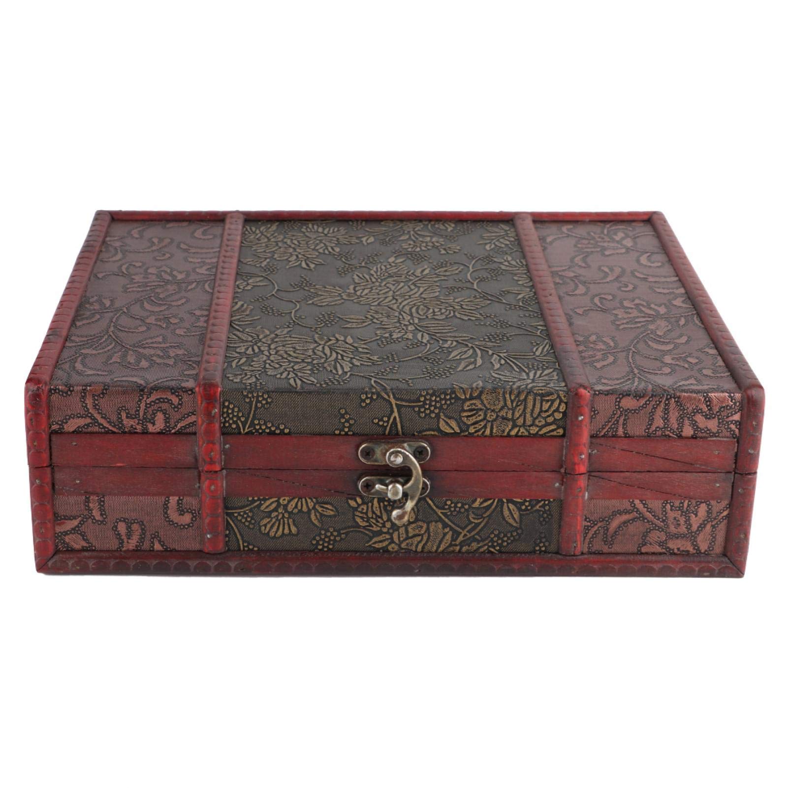 Handmade Vintage Wooden Jewelry Box with Alloy Buckle - Desktop Storage Organizer for Rings, Necklaces & Small Treasures - Perfect Gift for Women, Home Decor & Office Accessories