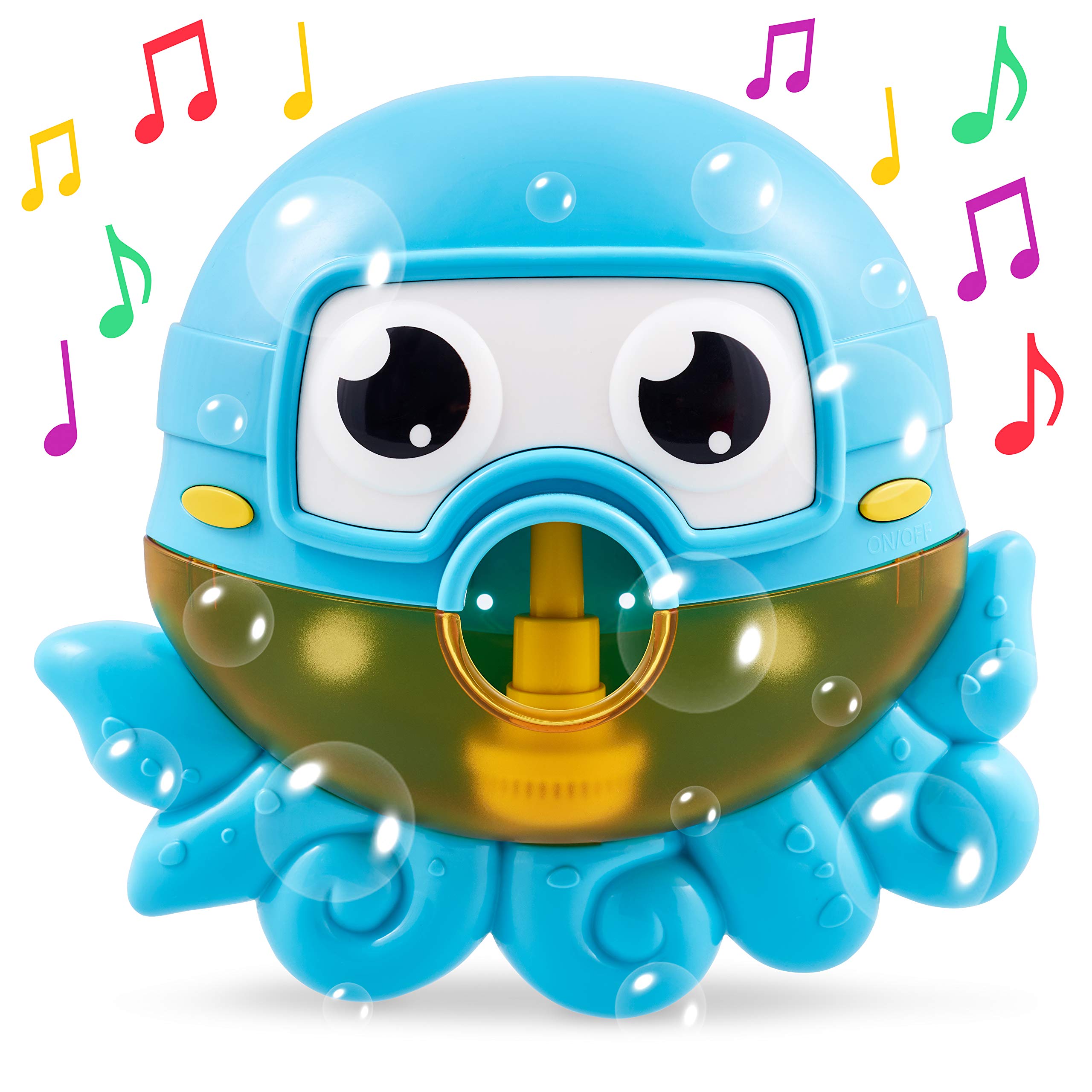 **Chuchik Bubble Bath Maker for Kids - Automatic Bubble Blower with 24 Fun Children's Songs, Blue Octopus Bath Toy - Perfect Toddler Gift for Bathtime Fun & Sensory Play**    *(Great for Birthday Presents, Baby Showers, and Interactive Bath Time Entertainment!)*