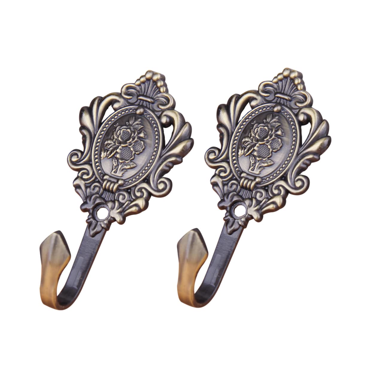 Vintage Curtain Hooks Set - Decorative Drapery Hooks for Hanging Curtains & Towels, Heavy Duty Curtain Tie Back Hooks with Antique Finish | Perfect for Living Room, Bedroom & Bathroom Window Treatments