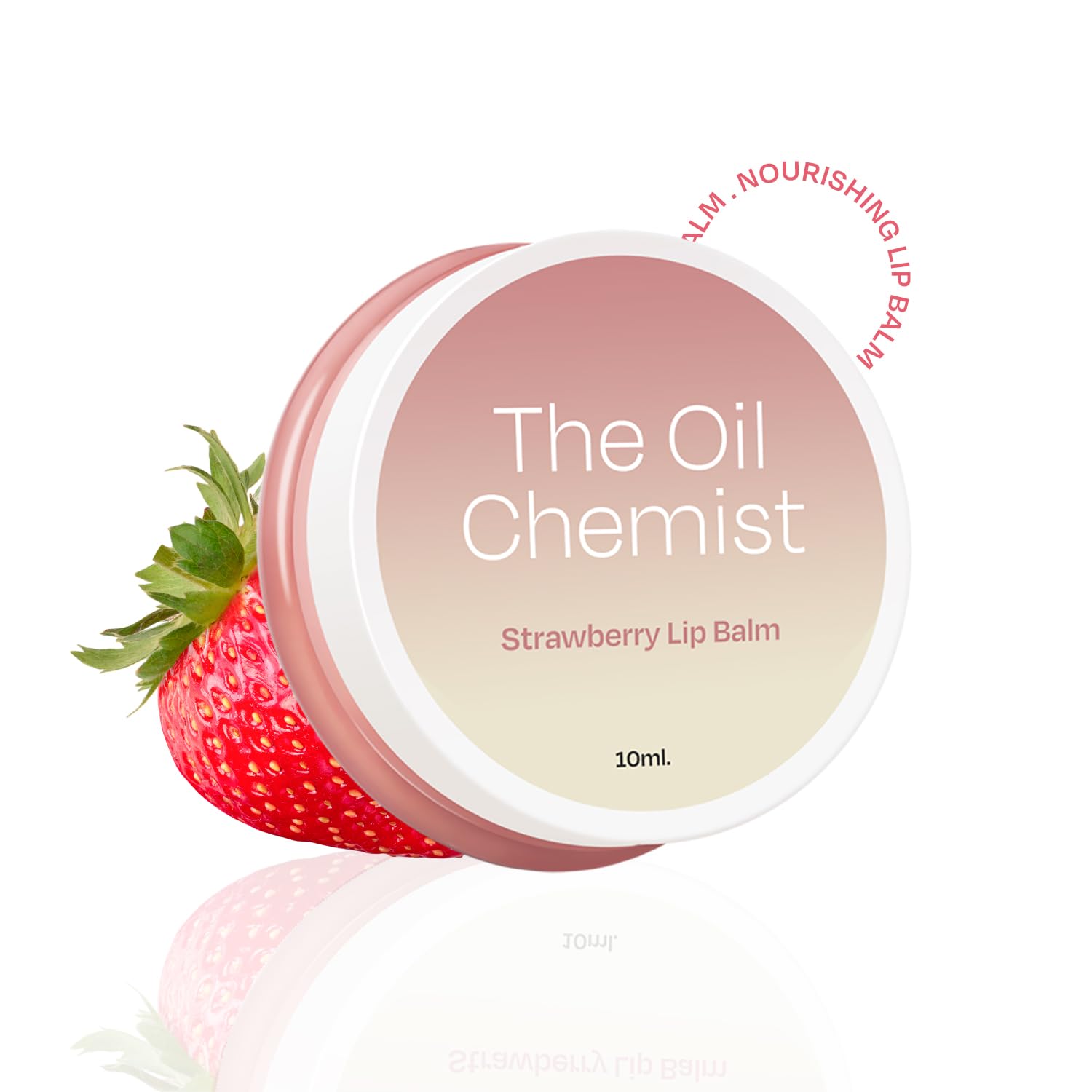 The Oil Chemist Strawberry Lip Balm with Vitamin E – Moisturizing, Non-Sticky Formula for Soft, Smooth Lips | Fades Dark Spots & Pigmentation | 10ml | Perfect for Dry Lips, Winter Care & Daily Hydration