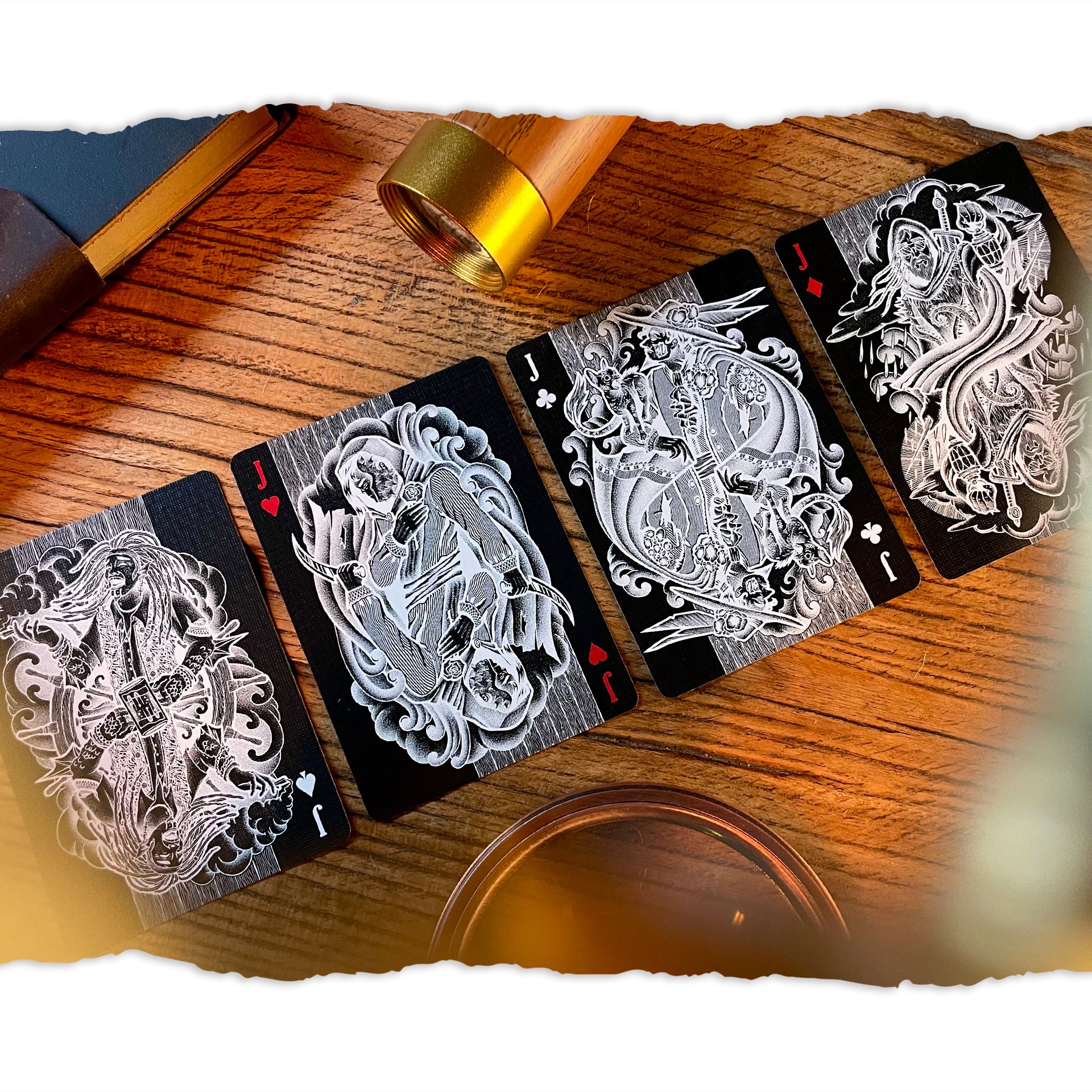 Pirate Themed Playing Cards - Night Edition with Mechanical Gear Box - Perfect for Game Nights, Magic Tricks & Collectors
