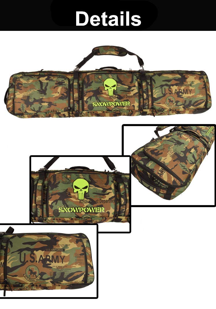 UNISTRENGH Waterproof Padded Snowboard Bag with Wheels - Large Multi-Compartment Ski Boot & Helmet Storage Bag for Travel - Perfect for Airplane, Mountain Resorts & Winter Sports Gear Protection